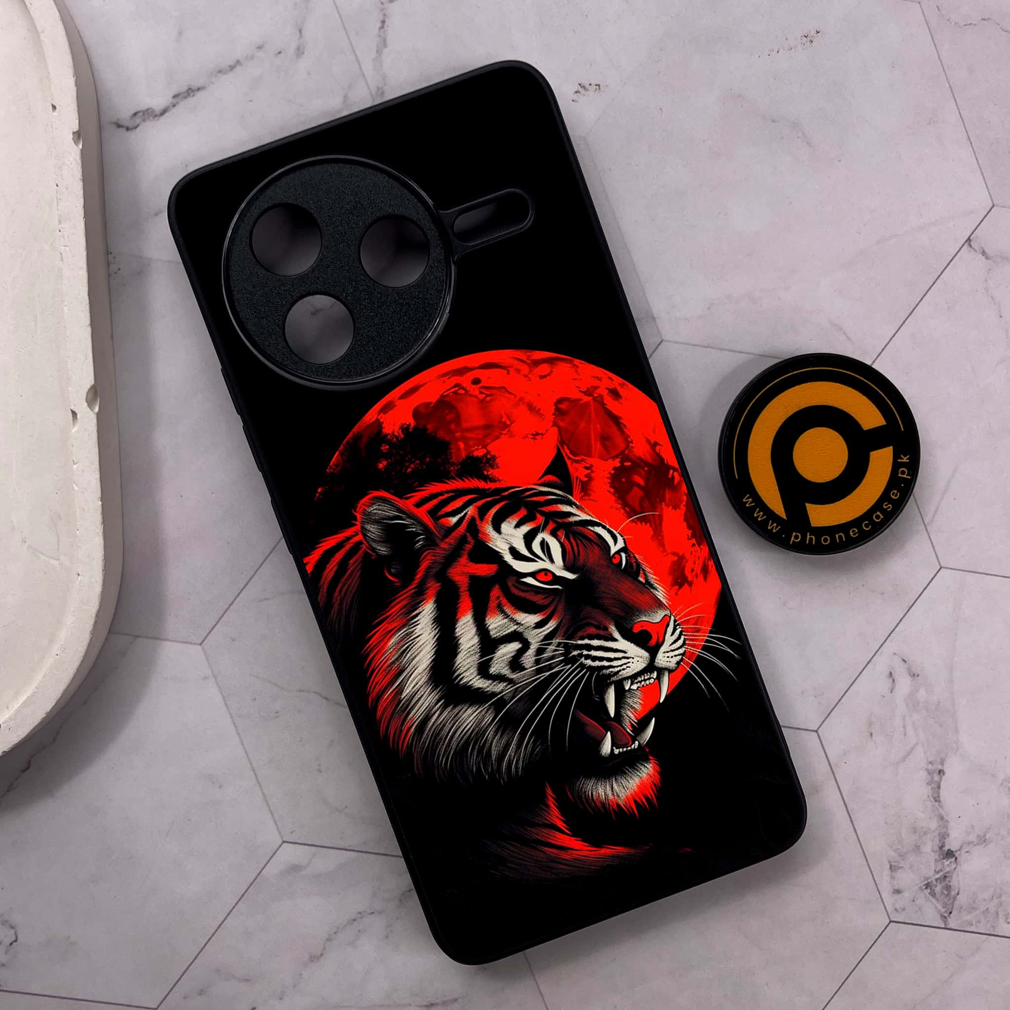 Xiaomi Poco F7 Pro 5G - Tiger 2.0 Series - Premium Metal Printed soft Bumper shock Proof Case