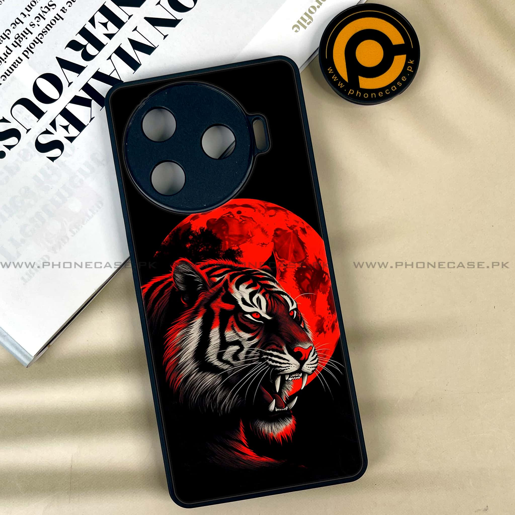 Tecno Camon 30 Pro - Tiger 2.0 Series - Premium Printed Glass soft Bumper shock Proof Case