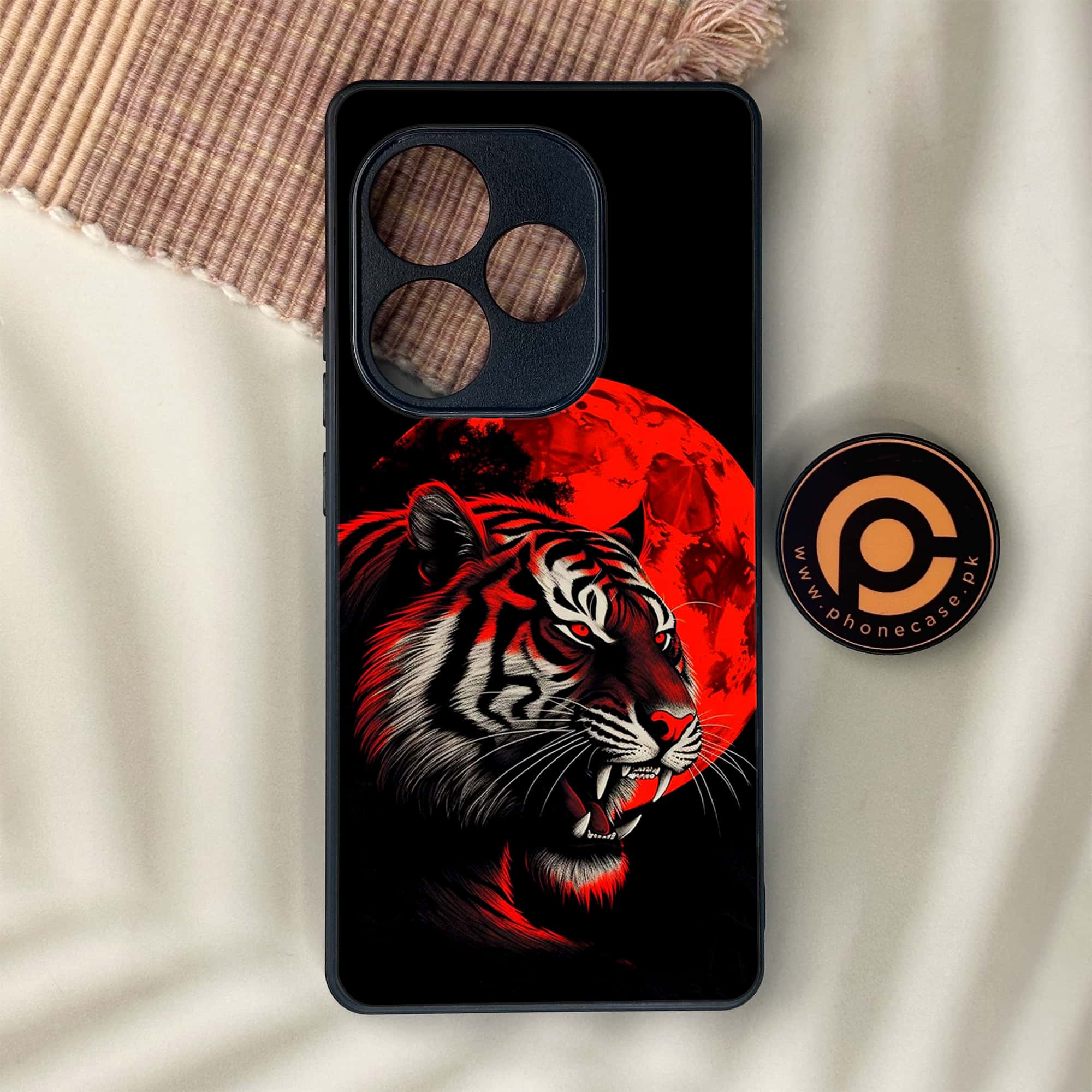 Realme GT 6 - Tiger 2.0 Series - Premium Metal Printed soft Bumper shock Proof Case