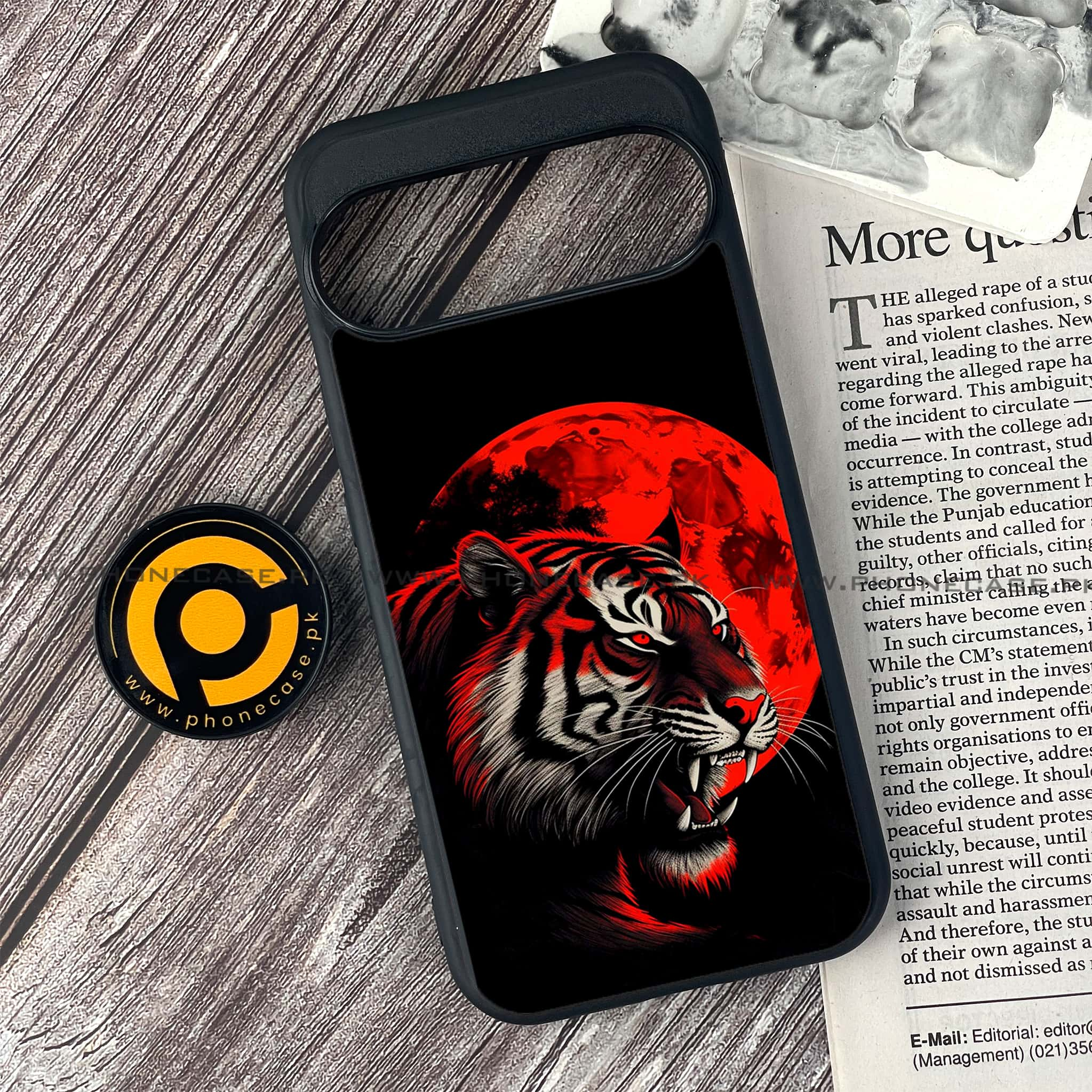 Google Pixel 9 - Tiger 2.0 Series - Premium Printed Glass soft Bumper shock Proof Case