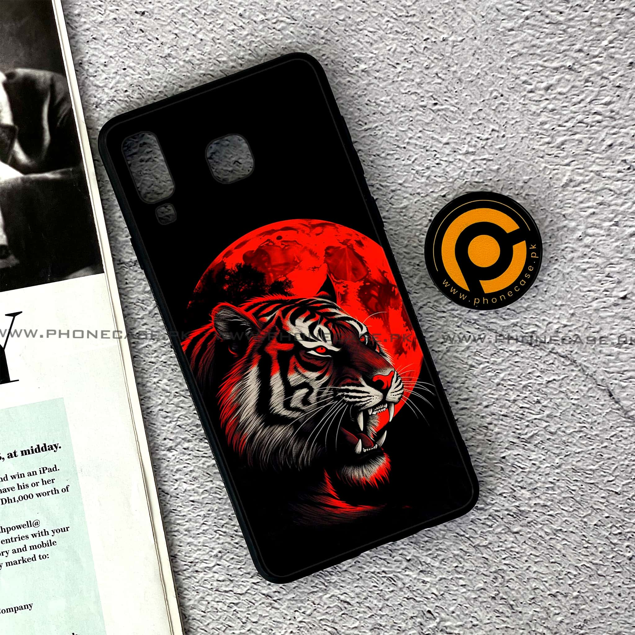 Samsung Galaxy A8 Star(A9 Star) - Tiger 2.0 Series - Premium Printed Glass soft Bumper shock Proof Case