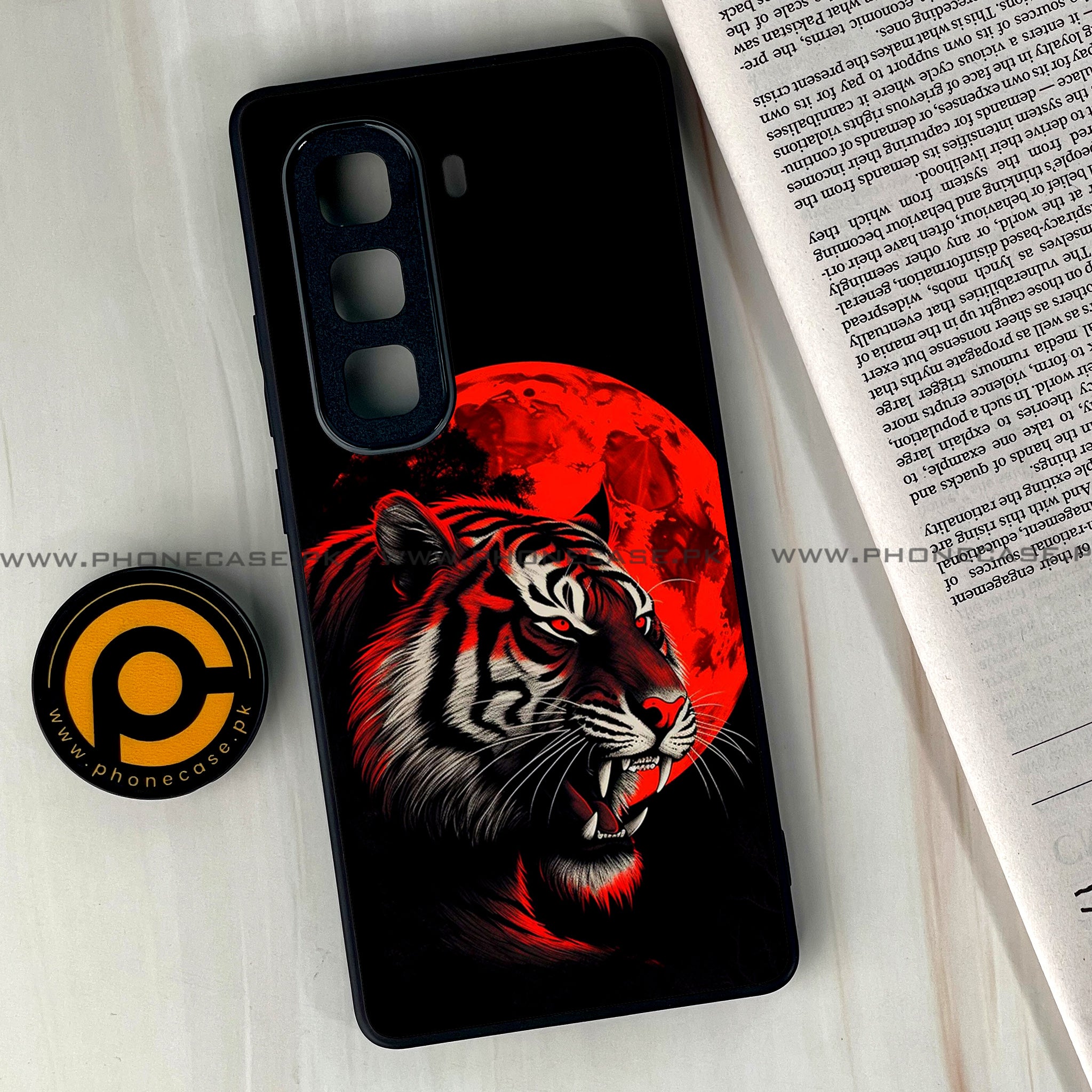 Infinix Hot 50 Pro Plus - Tiger 2.0 Series - Premium Printed Glass soft Bumper shock Proof Case