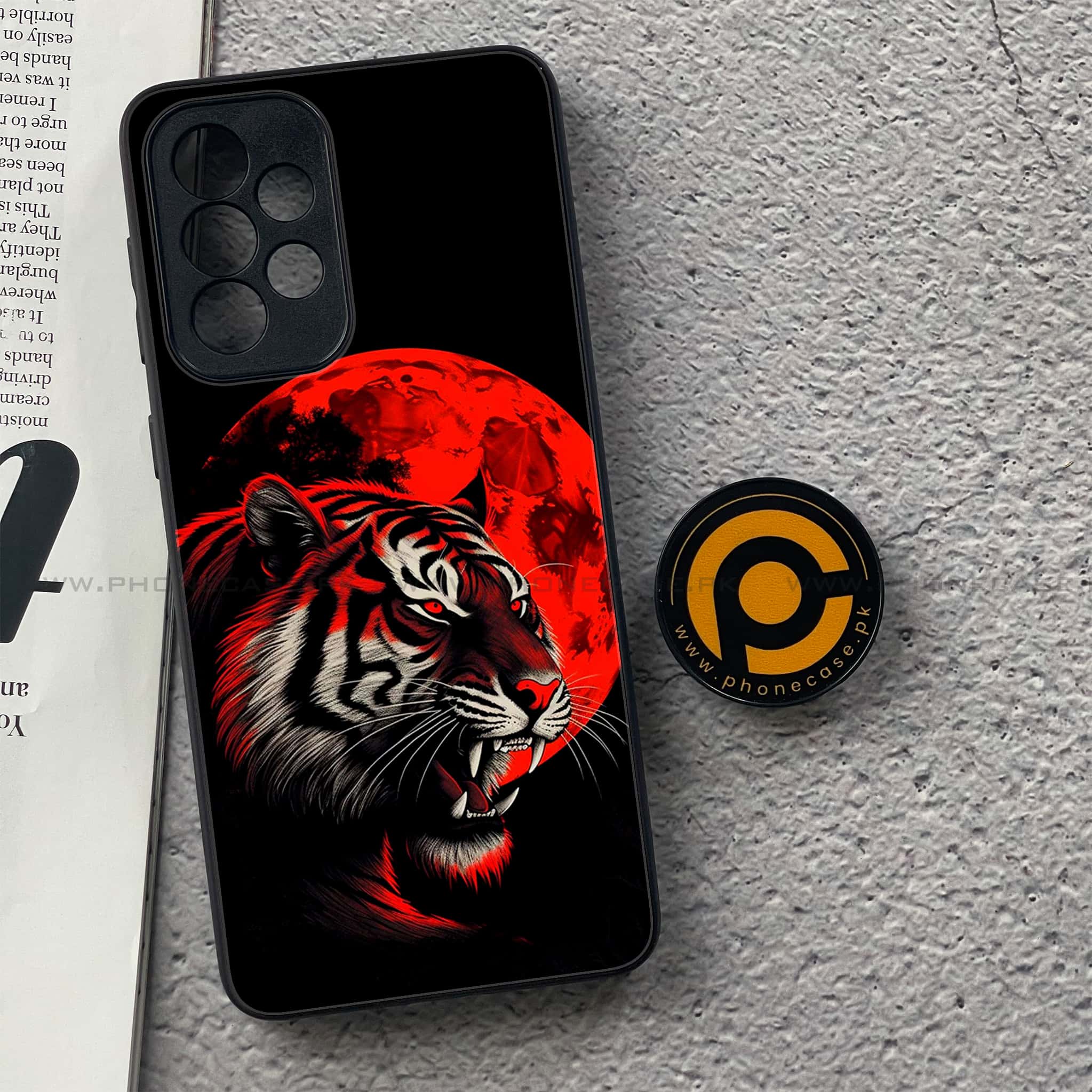 Samsung Galaxy A33- Tiger 2.0 Series - Premium Printed Glass soft Bumper shock Proof Case