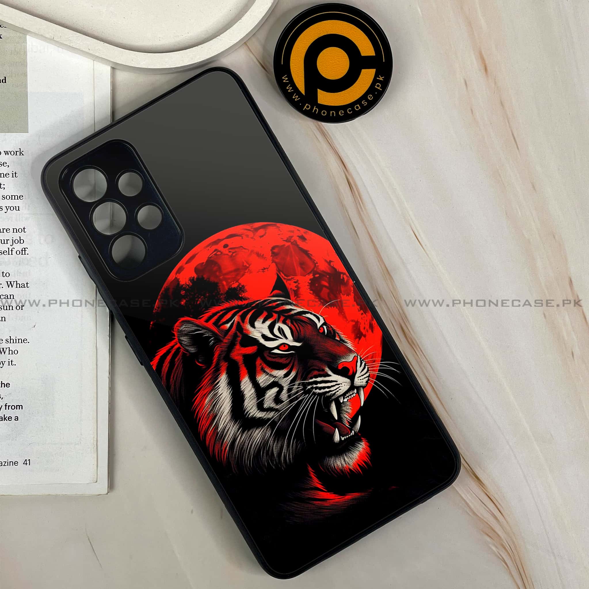 Samsung Galaxy A13 - Tiger 2.0 Series - Premium Printed Glass soft Bumper shock Proof Case