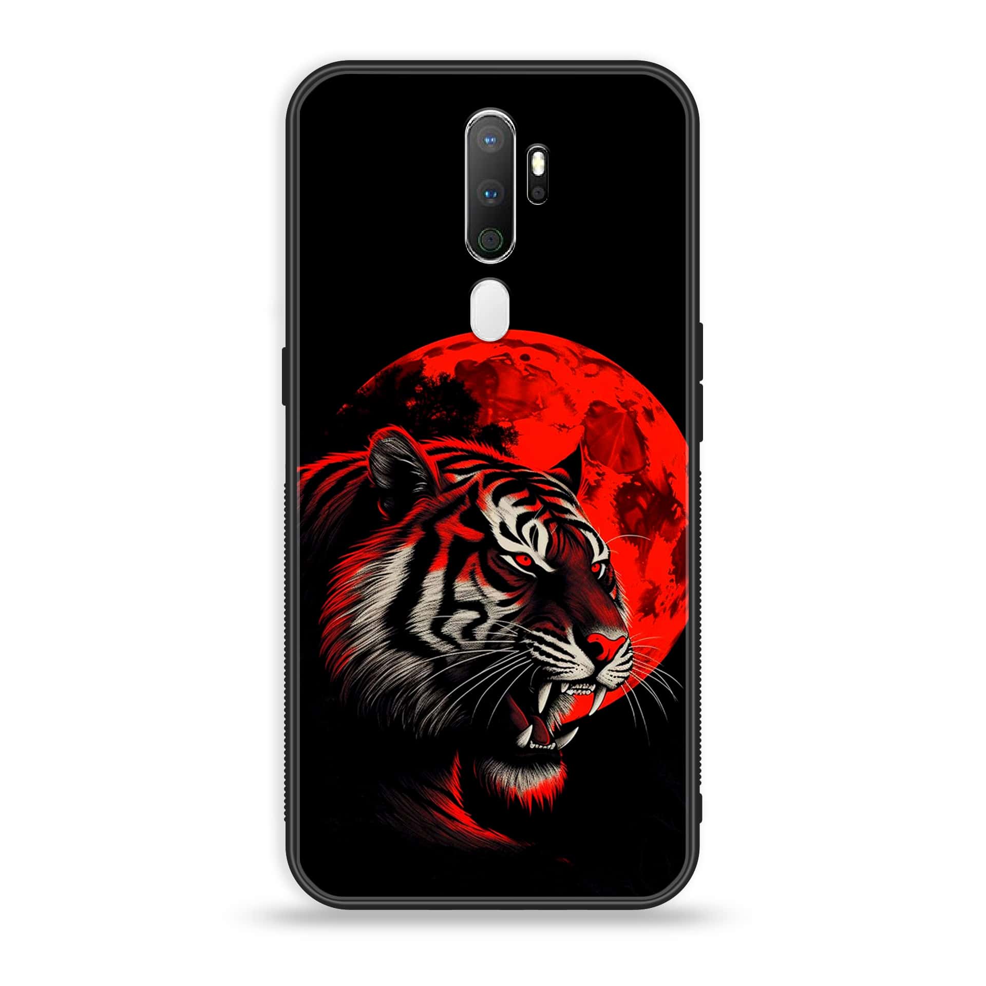 Oppo A5 2020 - Tiger 2.0 Series - Premium Printed Glass soft Bumper shock Proof Case