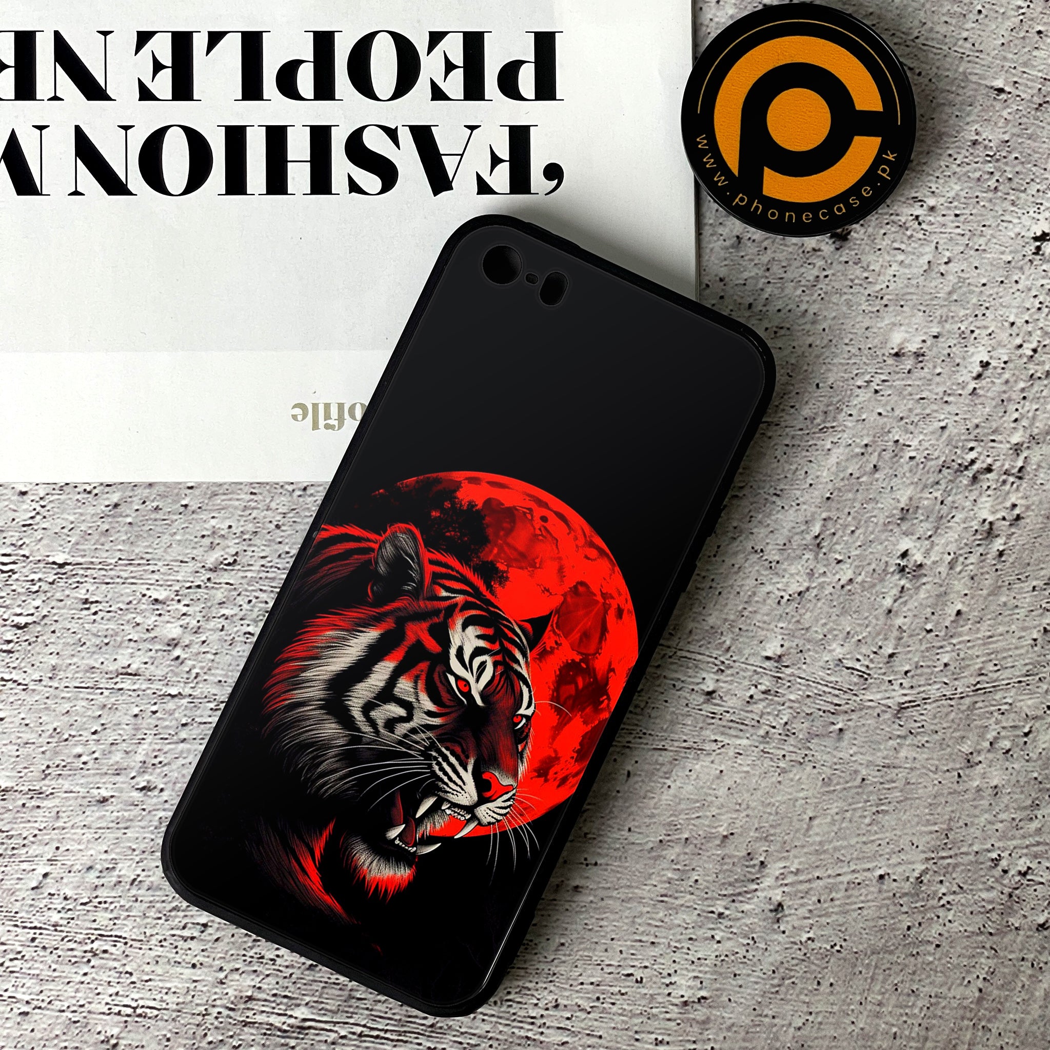 iPhone 5/5c/5s - Tiger 2.0 Series - Premium Printed Glass soft Bumper shock Proof Case