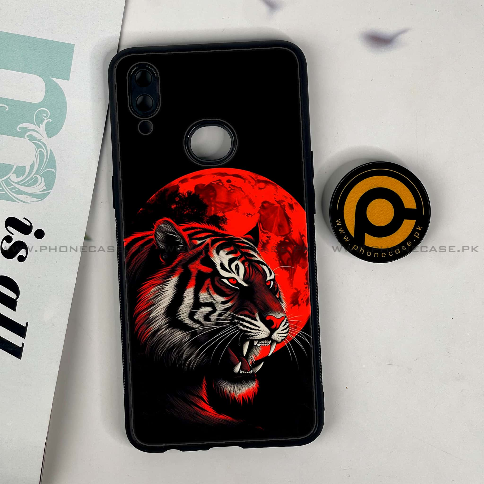 Galaxy A10s - Tiger 2.0 Series - Premium Printed Glass soft Bumper shock Proof Case