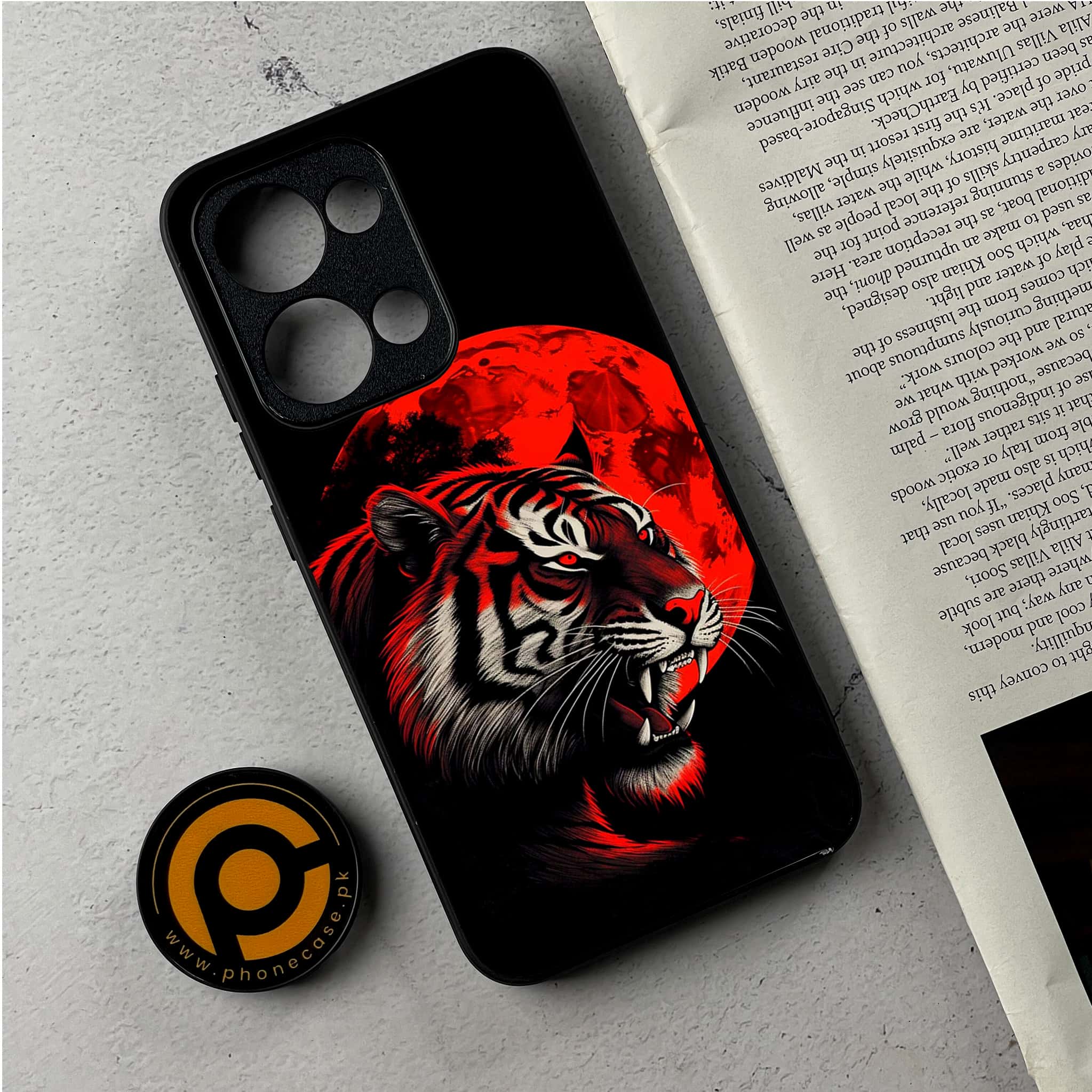Oppo Reno 13 - Tiger 2.0 Series - Premium Metal Printed Soft Bumper Shockproof Case
