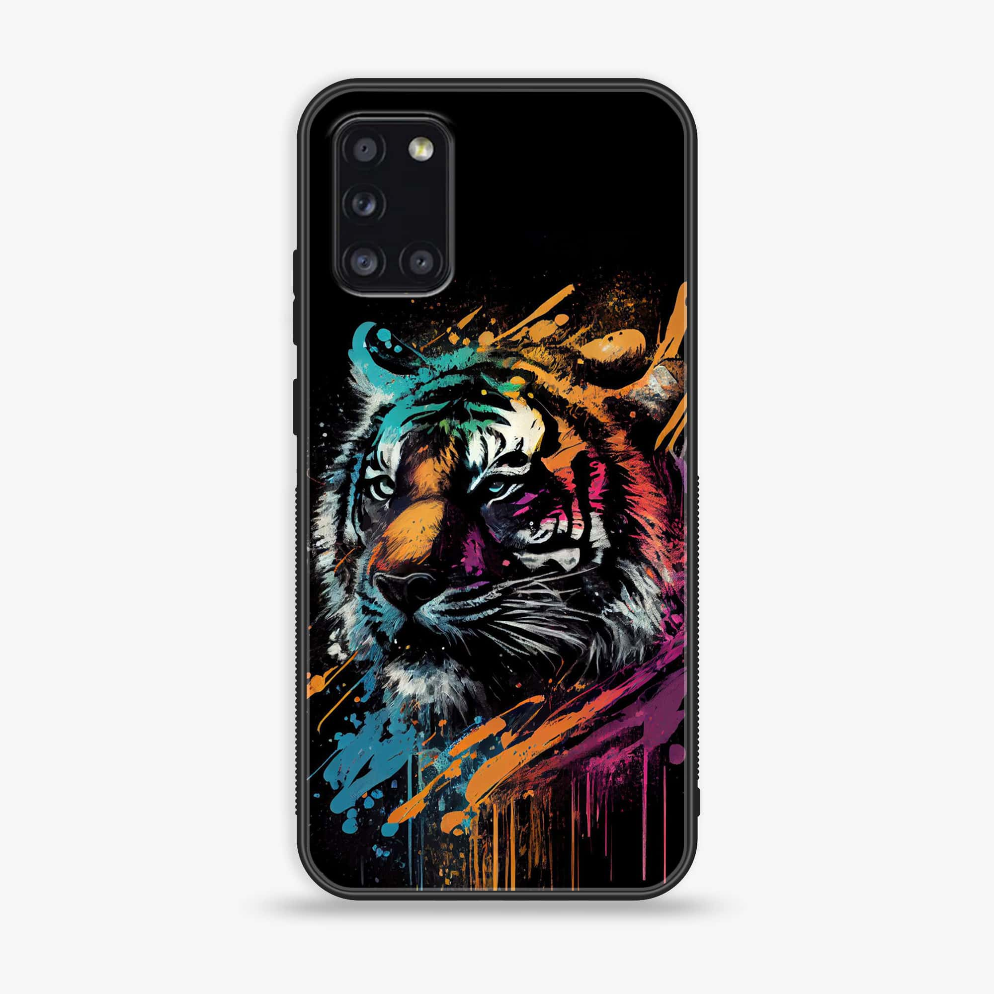 Samsung Galaxy A31 - Tiger Series 2.0 - Premium Printed Glass soft Bumper shock Proof Case