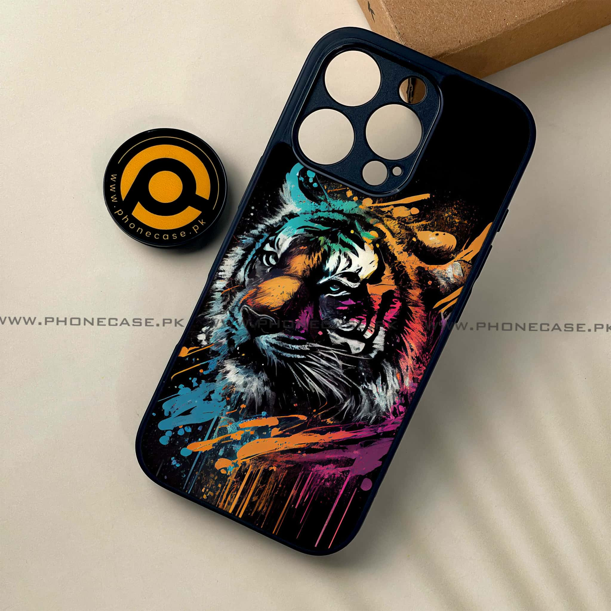 iPhone 16 Pro - Tiger 2.0 Series - Premium Printed Glass soft Bumper shock Proof Case