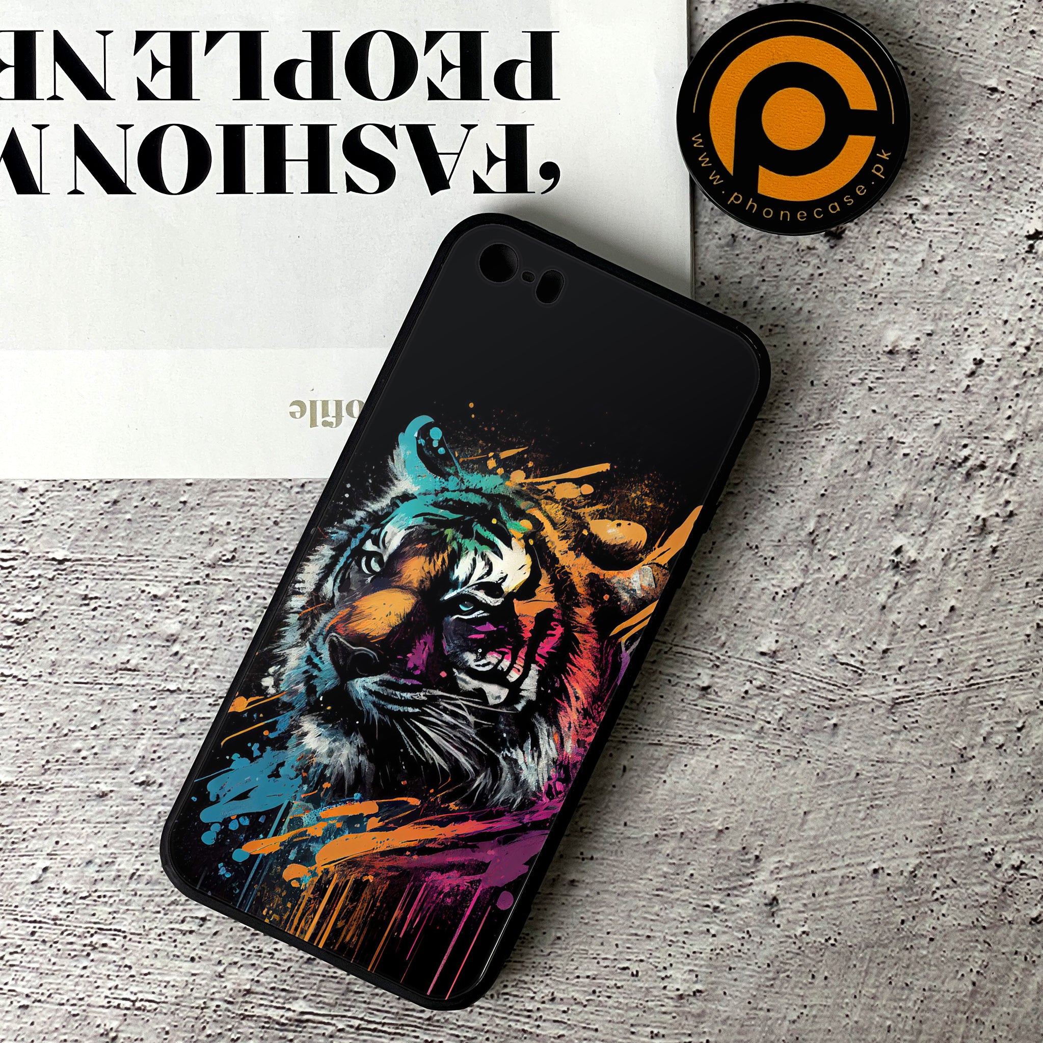 iPhone 5/5c/5s - Tiger 2.0 Series - Premium Printed Glass soft Bumper shock Proof Case