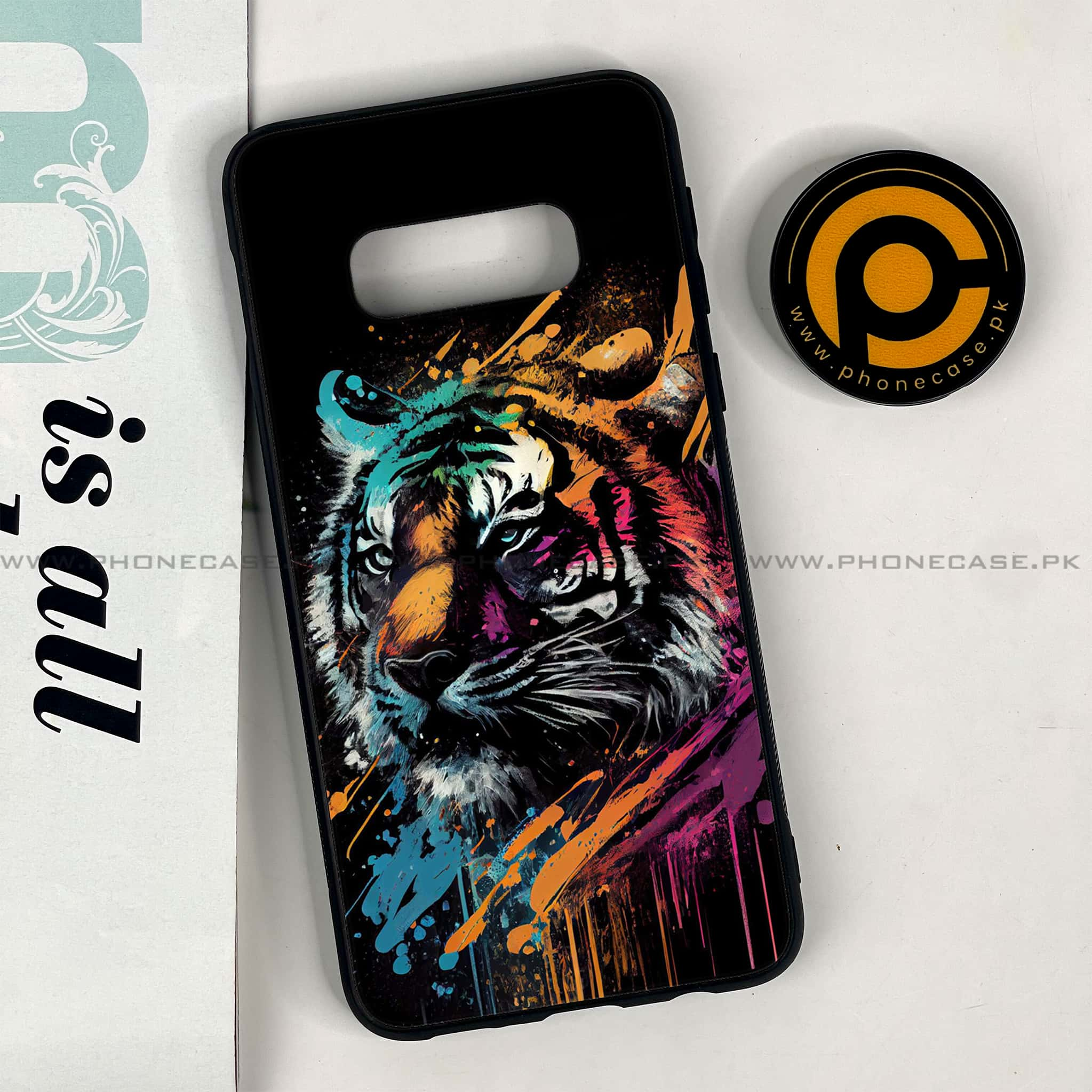 Galaxy S10e - Tiger 2.0 Series - Premium Printed Glass soft Bumper shock Proof Case