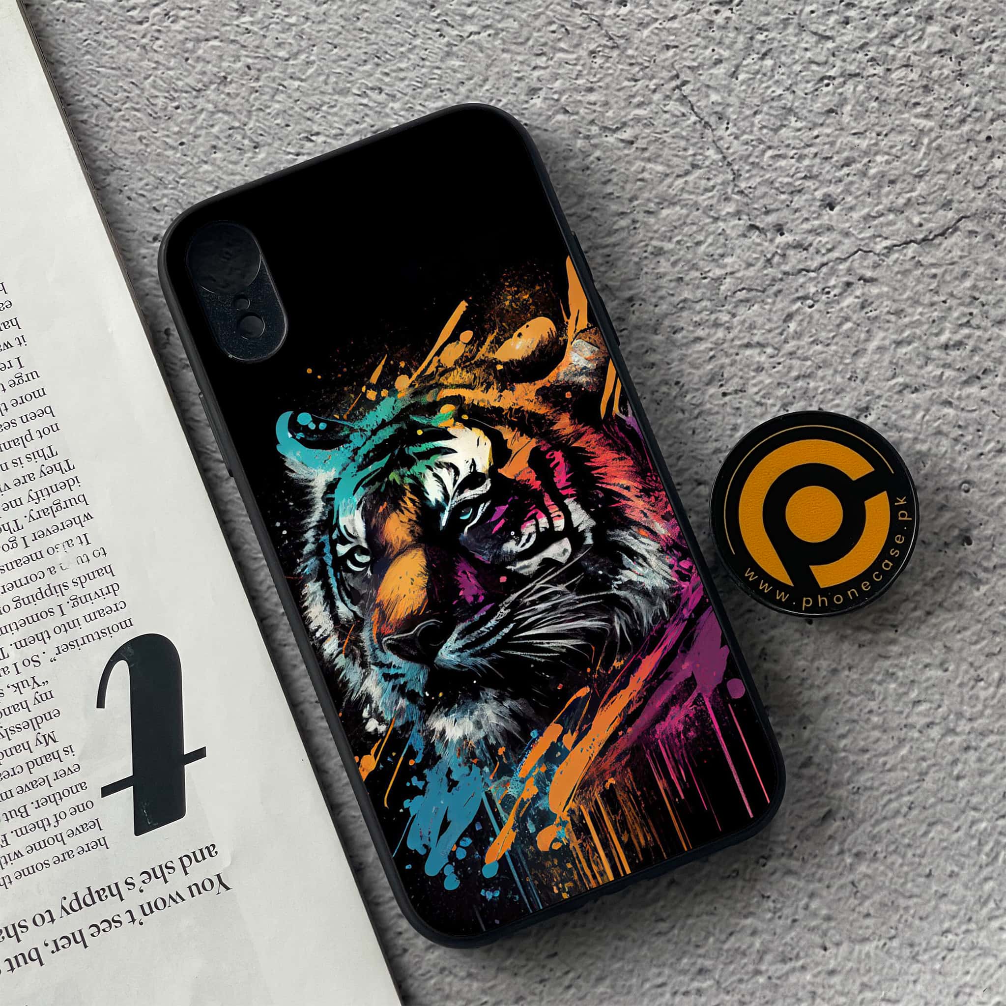 iPhone XR - Tiger 2.0 Series - Premium Metal  Printed soft Bumper shock Proof Case