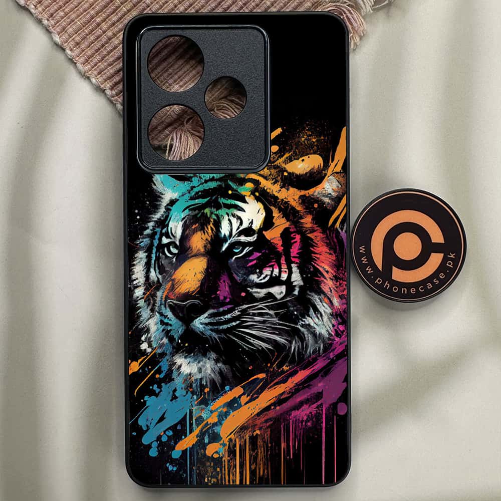 Realme GT 7 - Tiger 2.0 Series - Premium Metal Printed soft Bumper shock Proof Case