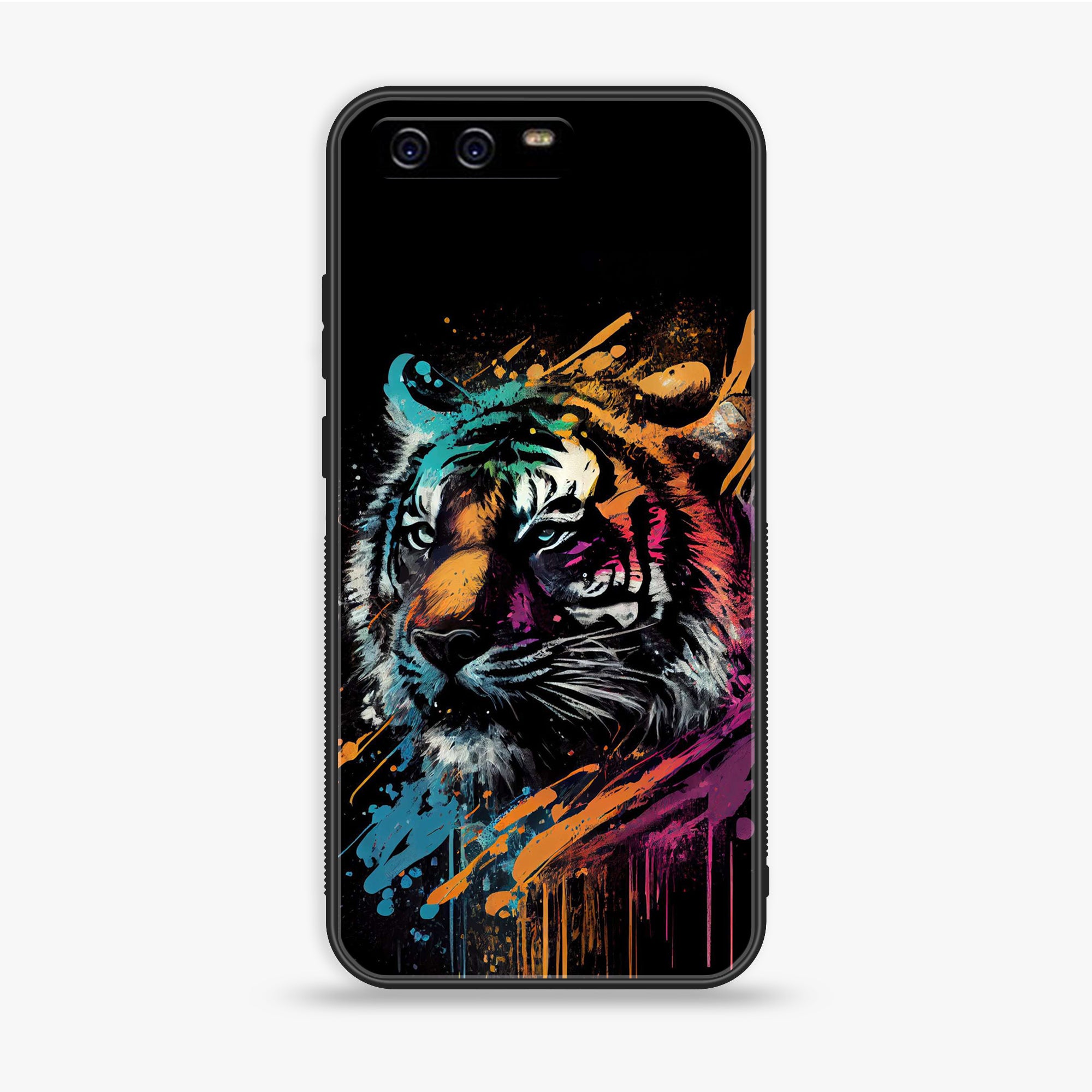 Huawei P10 Plus - Tiger 2.0 Series - Premium Printed Glass Soft Bumper Shock Proof Case