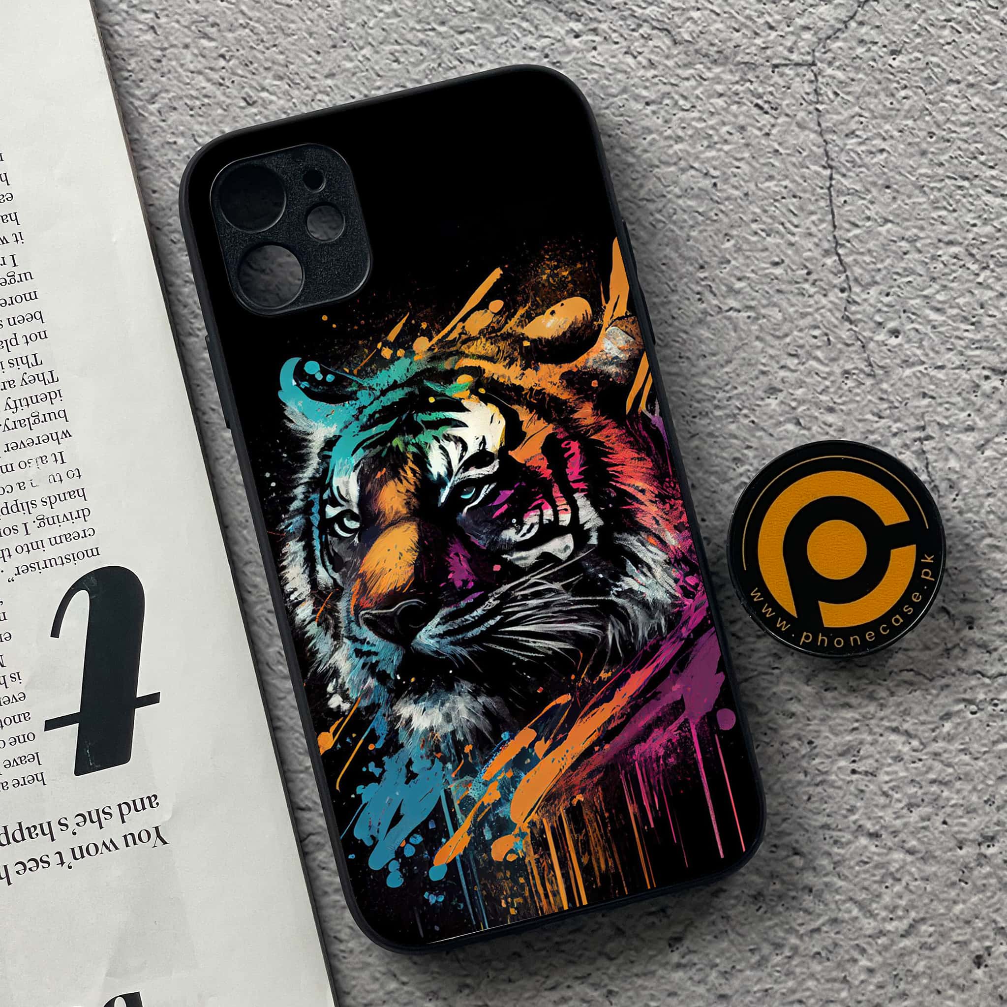 iPhone 11 Tiger Series 2.0 Premium Printed Glass soft Bumper shock Proof Case