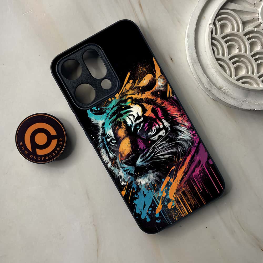 Oppo Reno 14 5G - Tiger 2.0 Series - Premium Metal Printed soft Bumper shock Proof Case