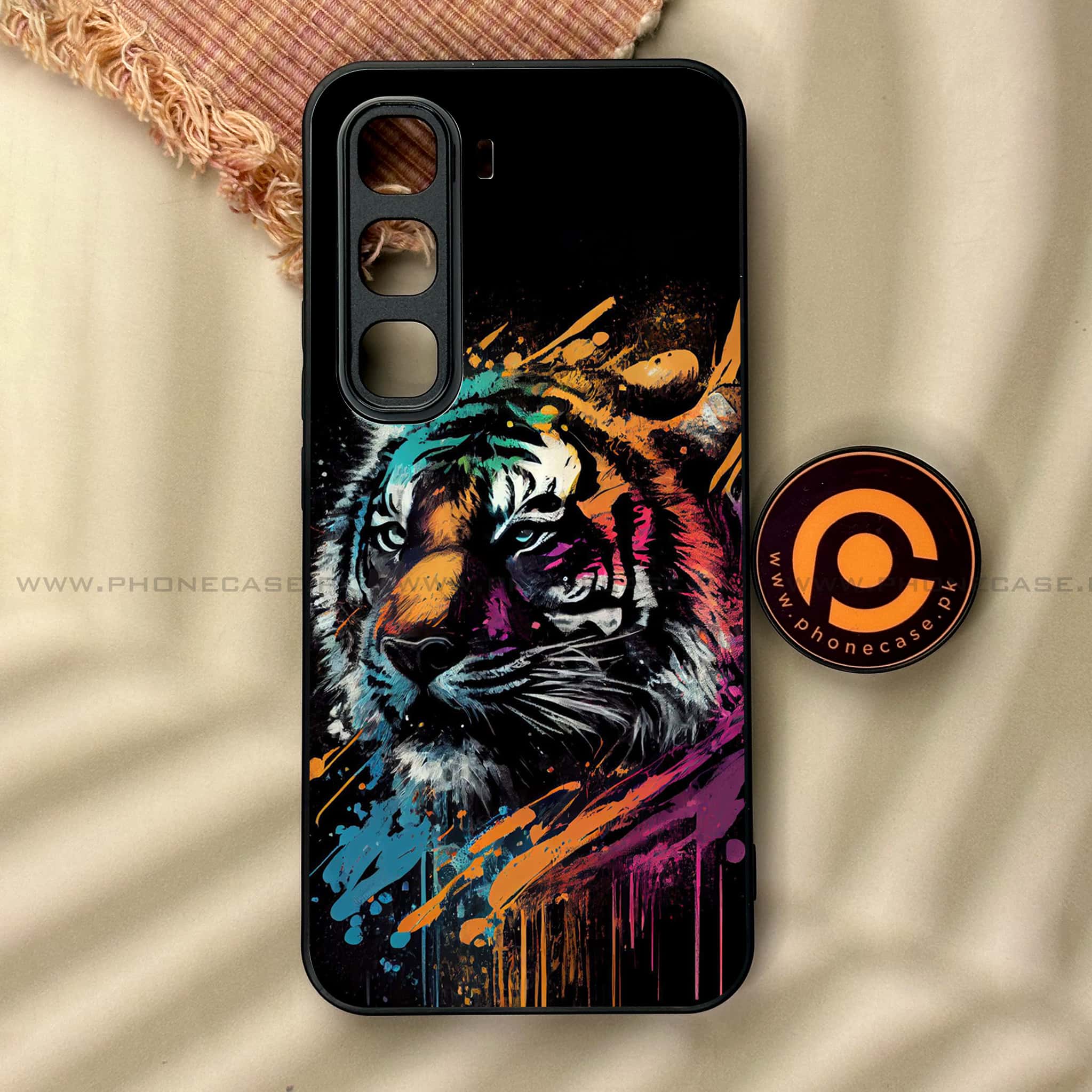Infinix Hot 60 Pro - Tiger 2.0 Series - Premium Metal Printed soft Bumper shock Proof Case