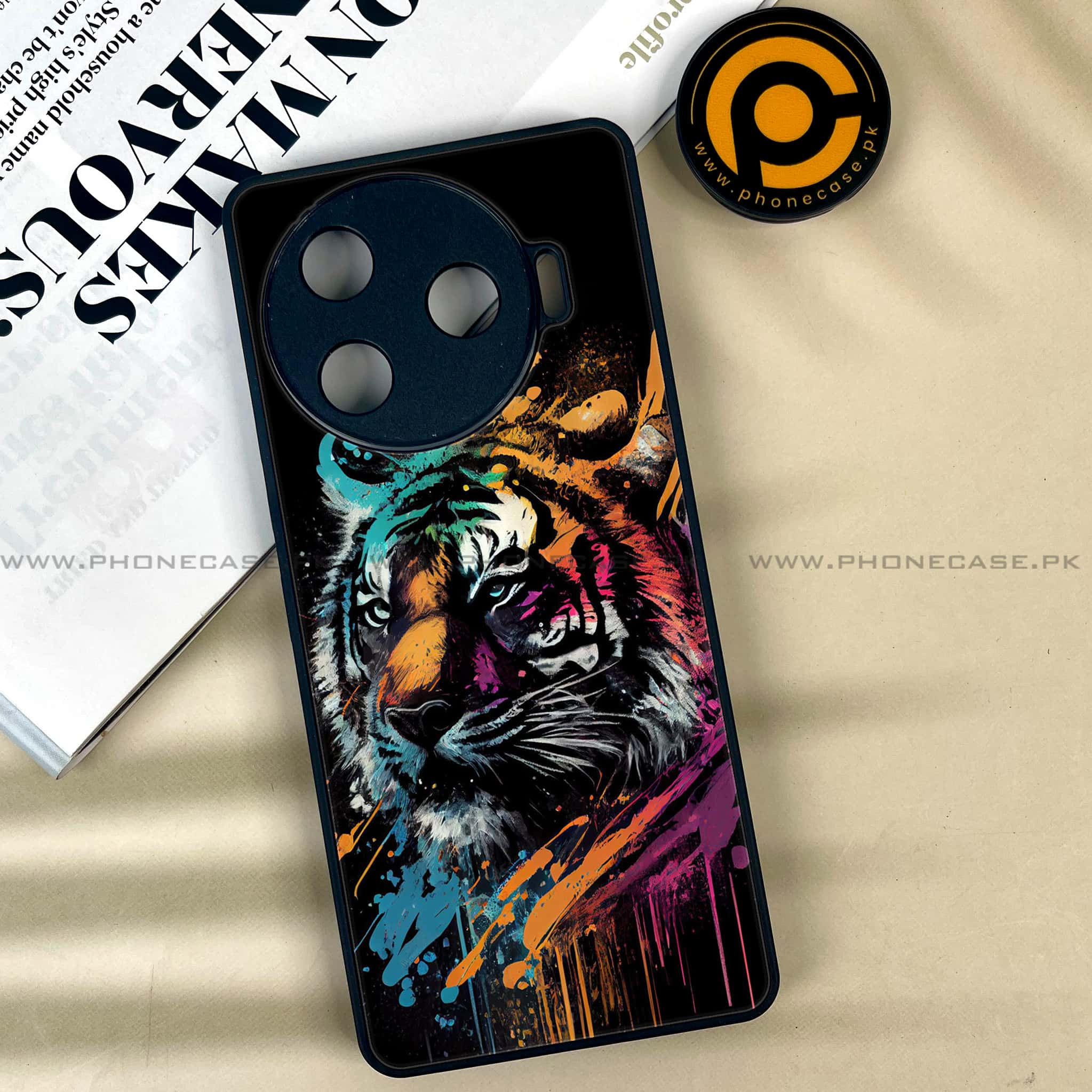 Tecno Camon 30 Pro - Tiger 2.0 Series - Premium Printed Glass soft Bumper shock Proof Case