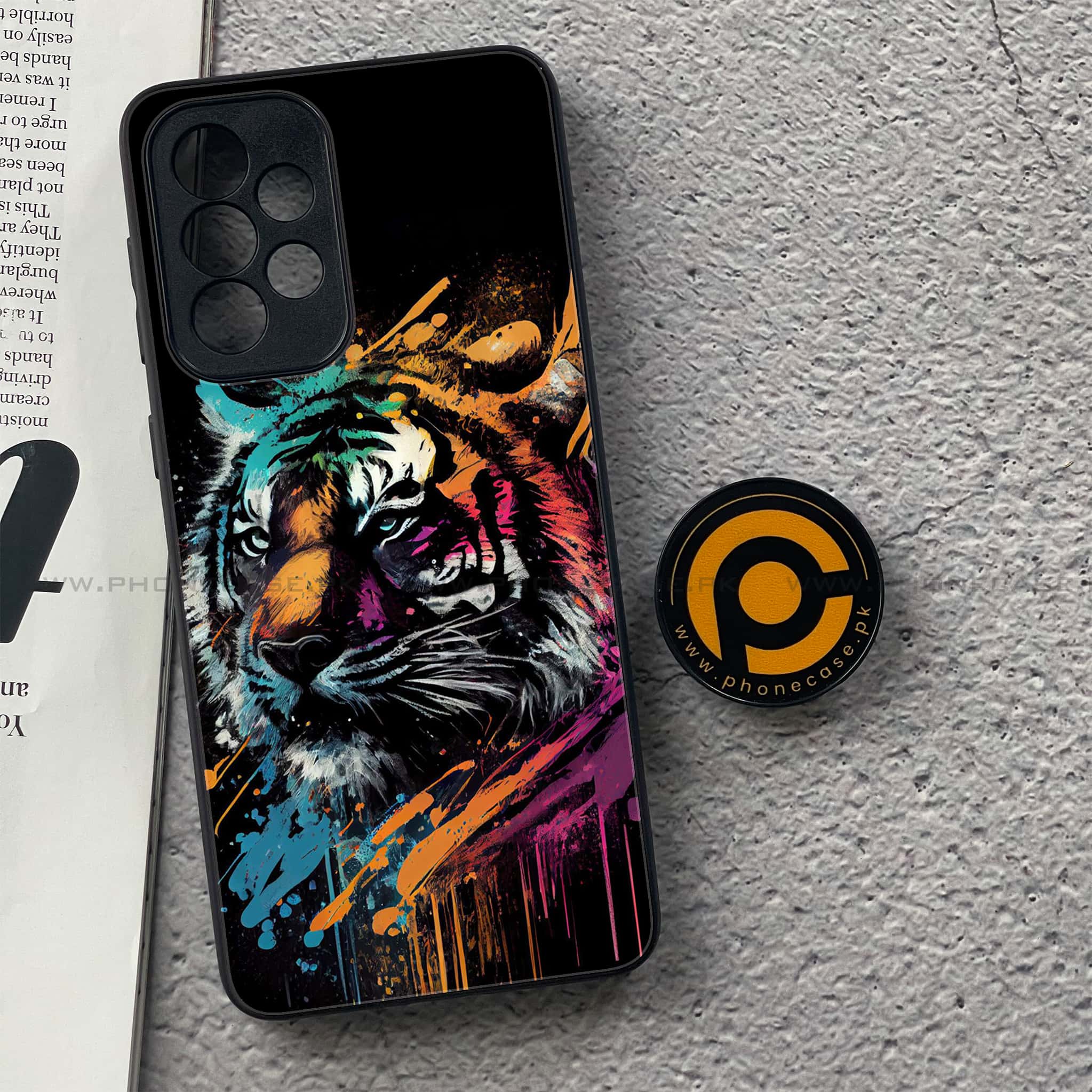 Samsung Galaxy A33- Tiger 2.0 Series - Premium Printed Glass soft Bumper shock Proof Case