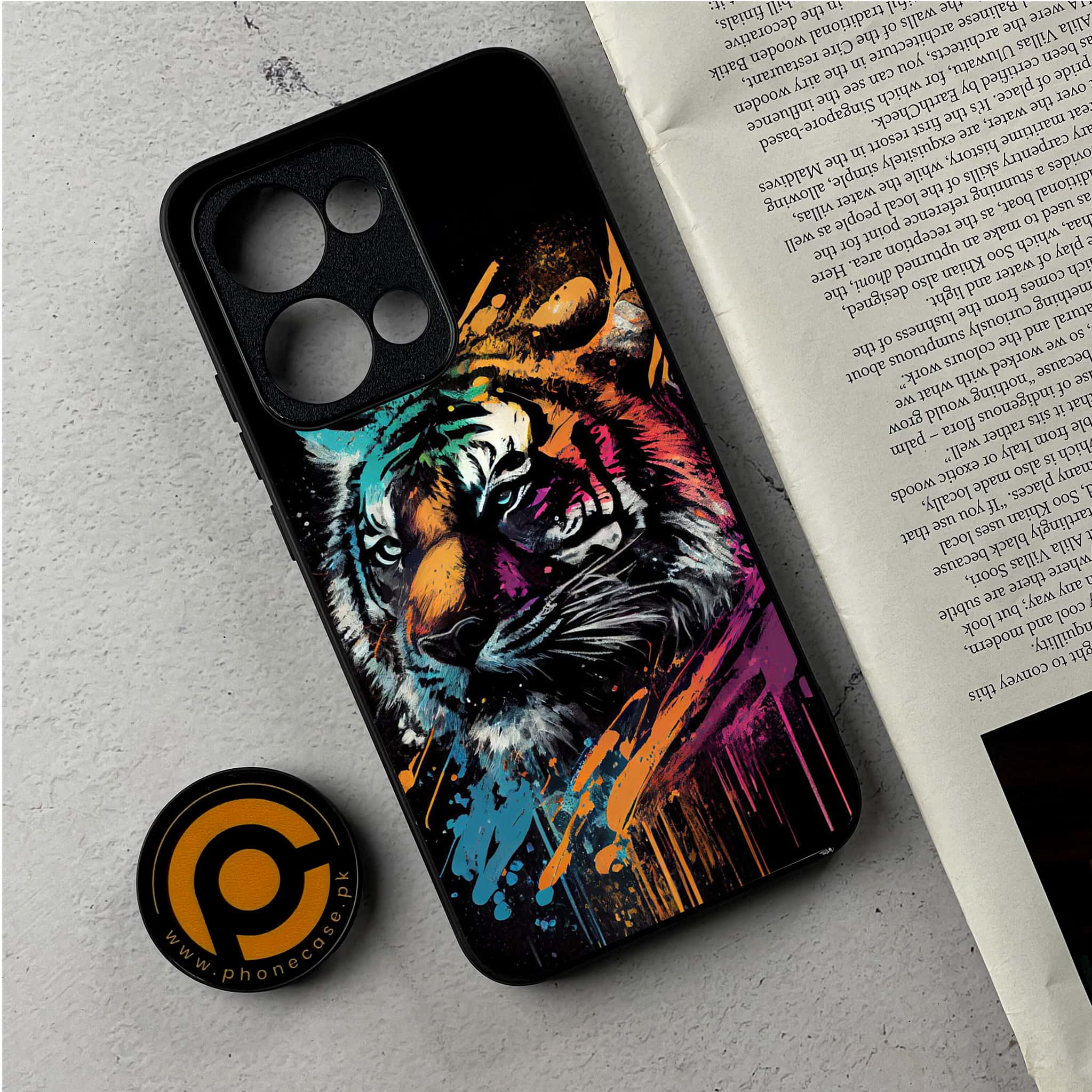Oppo Reno 13 - Tiger 2.0 Series - Premium Metal Printed Soft Bumper Shockproof Case