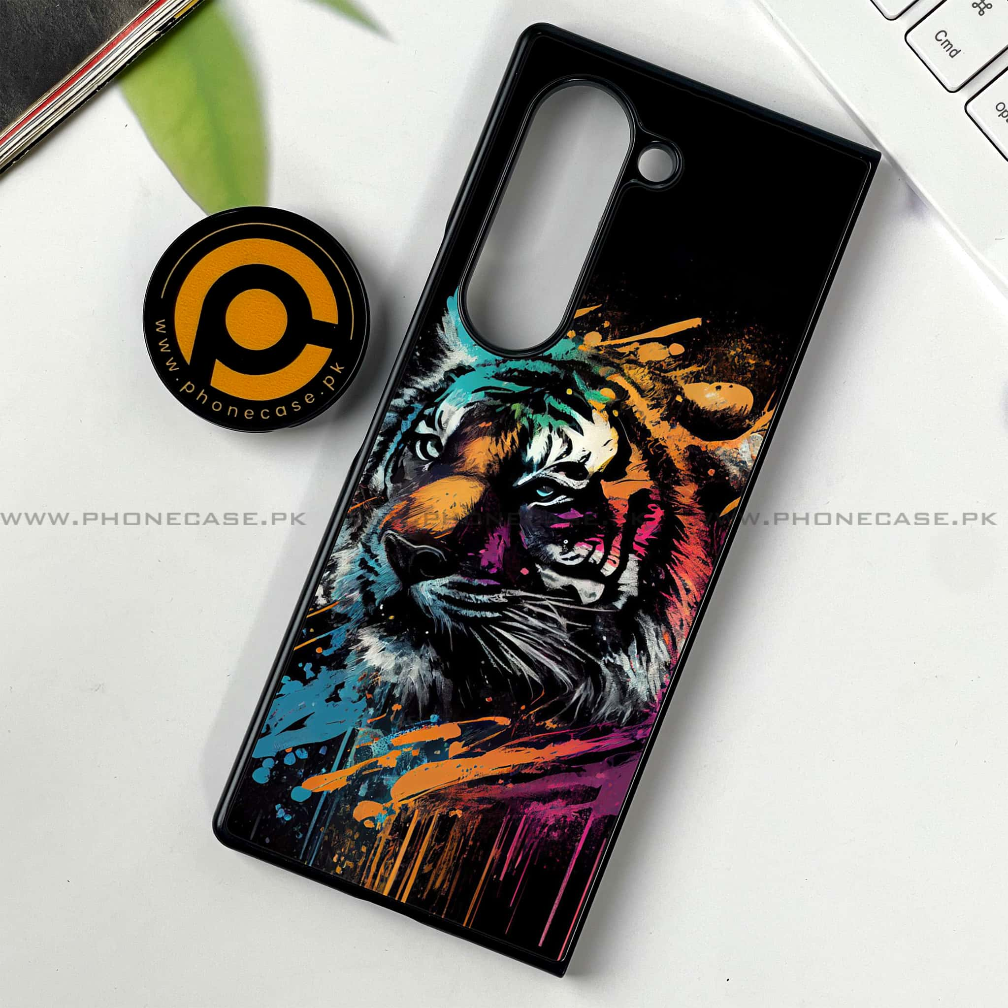 Samsung Galaxy Z Fold 6 - Tiger 2.0 Series - Premium Printed Metal soft Bumper shock Proof Case