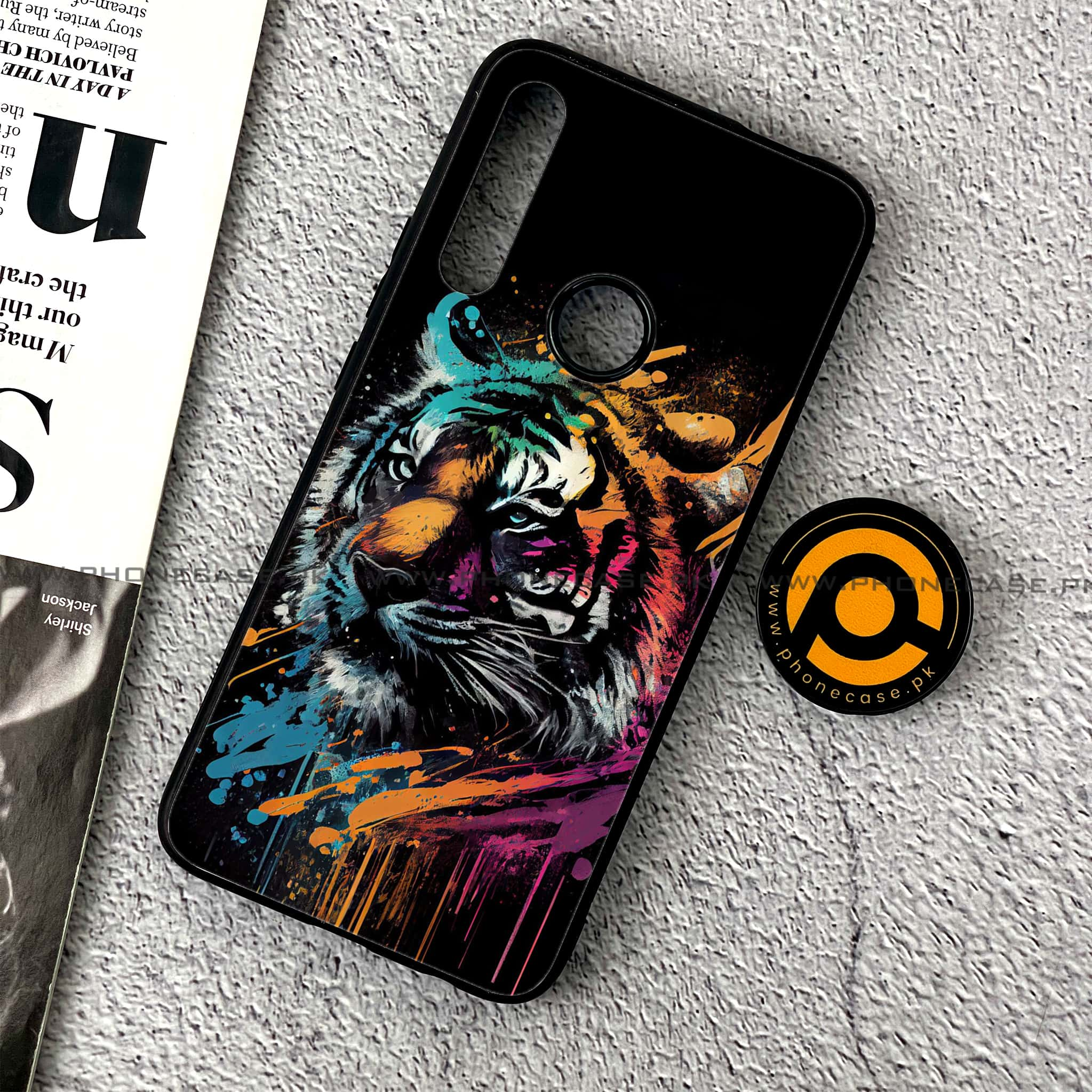 Huawei Y9 Prime (2019) - Tiger 2.0 Series - Premium Printed Glass soft Bumper shock Proof Case