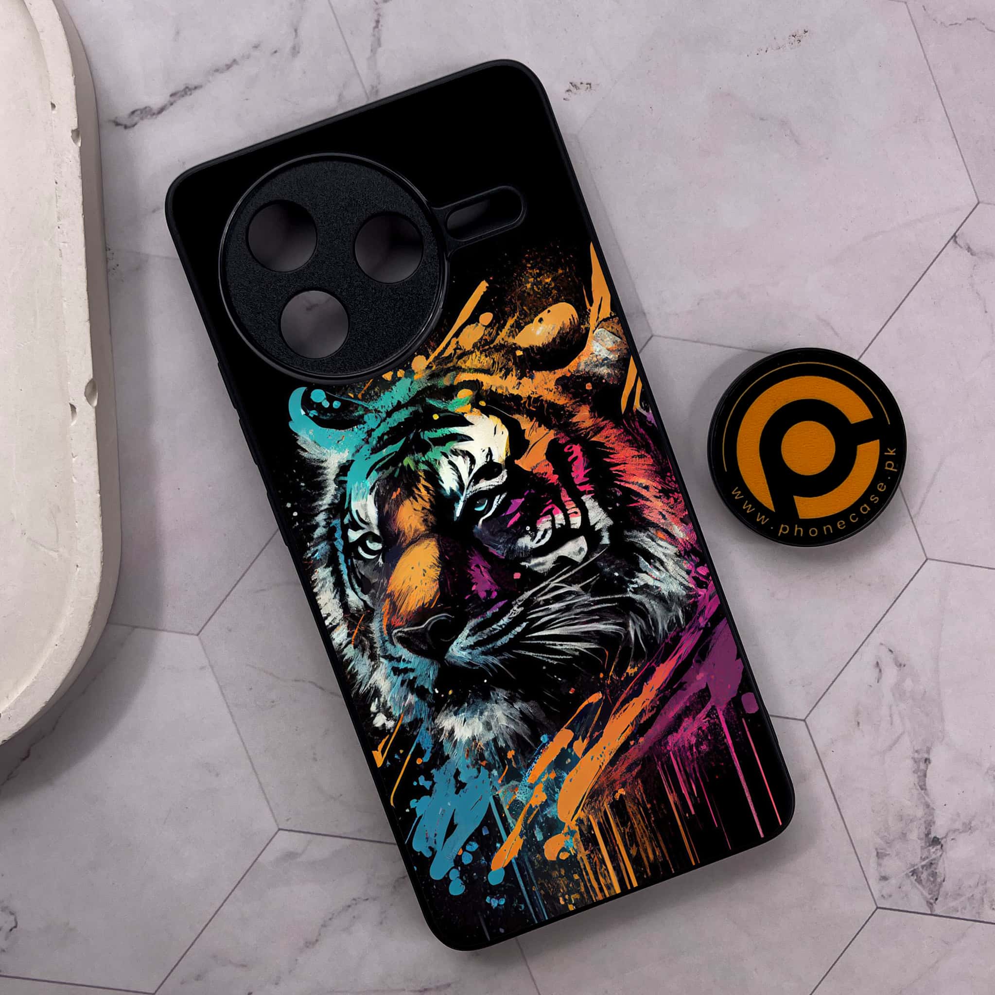 Xiaomi Poco F7 Pro 5G - Tiger 2.0 Series - Premium Metal Printed soft Bumper shock Proof Case
