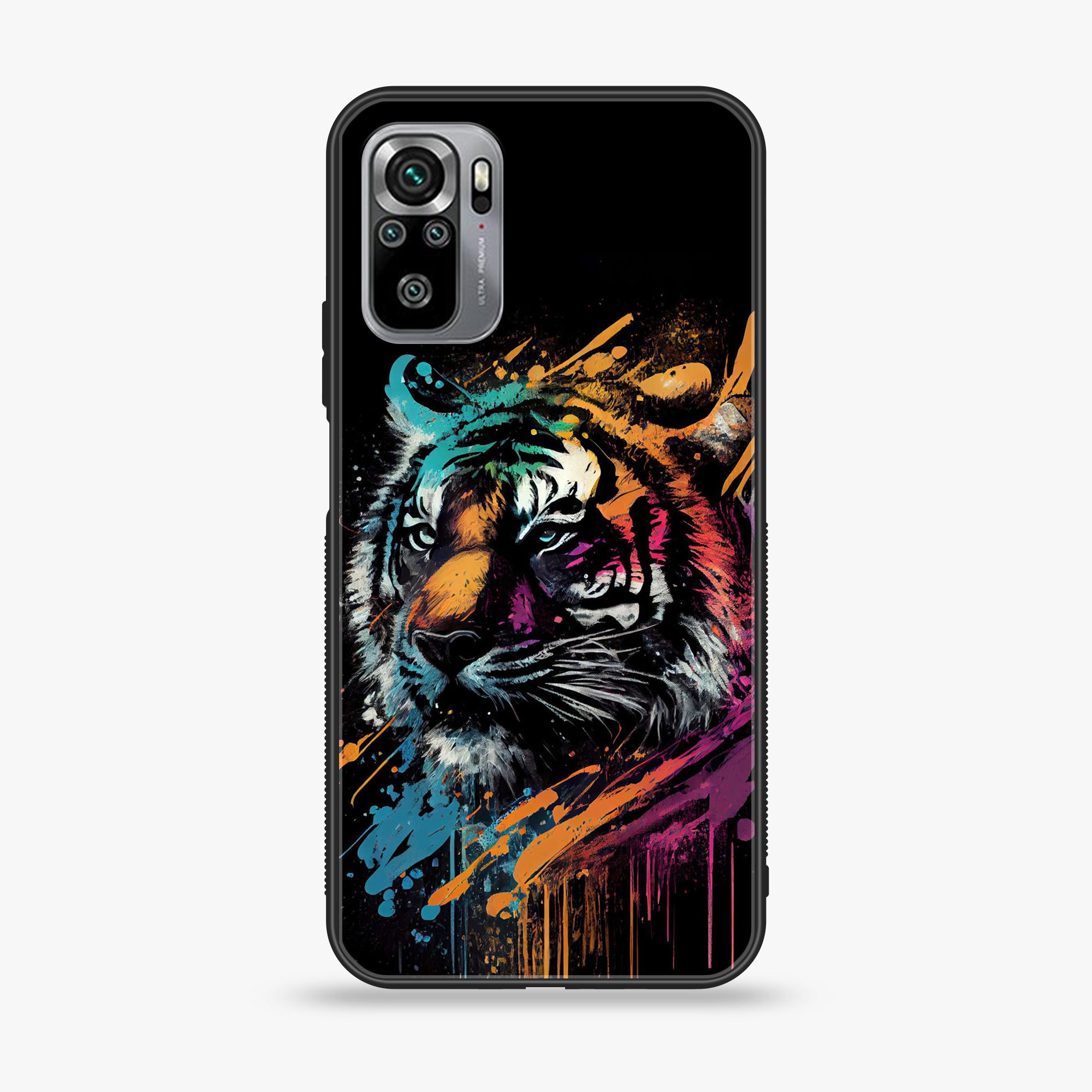 Xiaomi Redmi Note 10S- Tiger 2.0 Series - Premium Printed Glass soft Bumper shock Proof Case