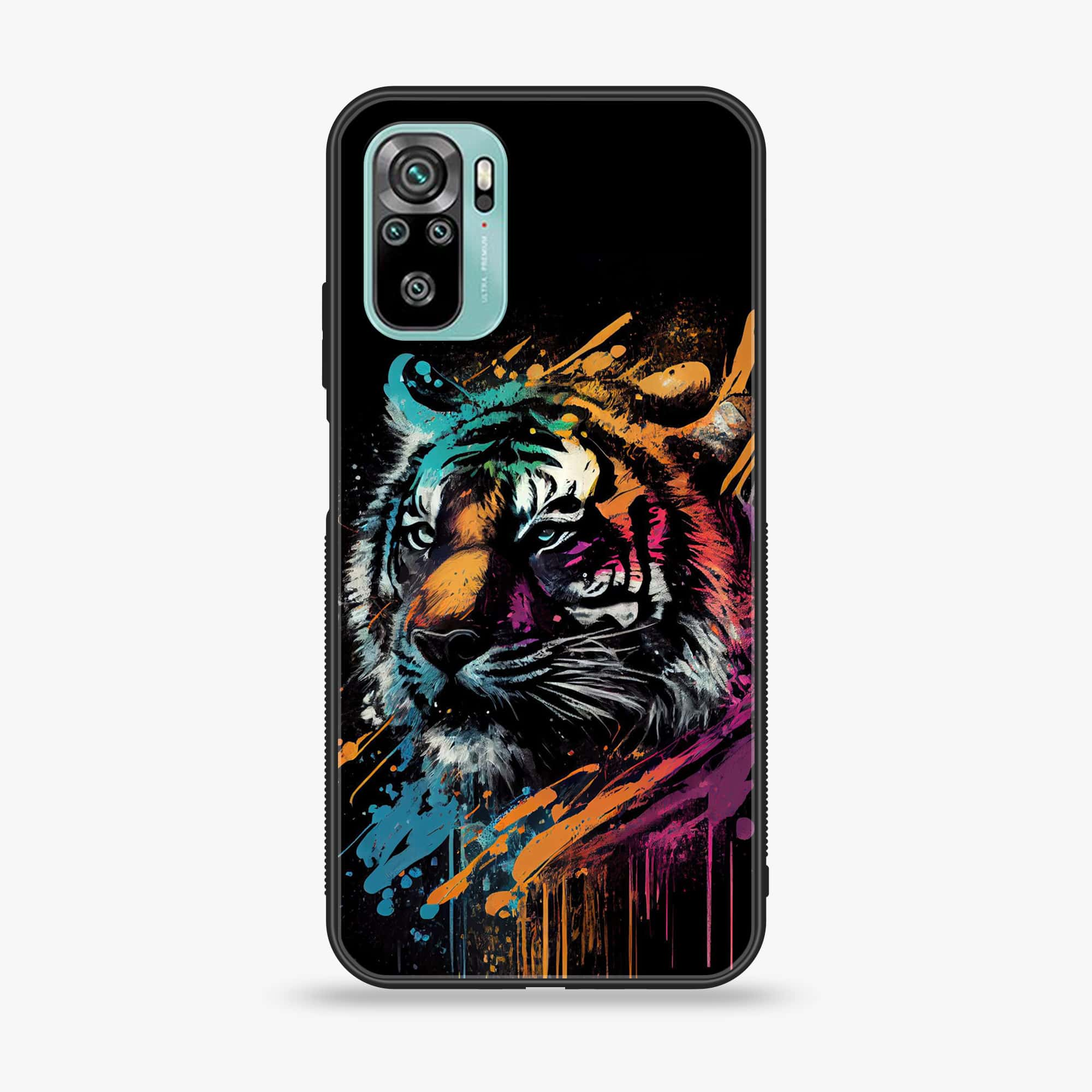 Xiaomi Redmi Note 10 - Tiger 2.0 Series - Premium Printed Glass soft Bumper shock Proof Case