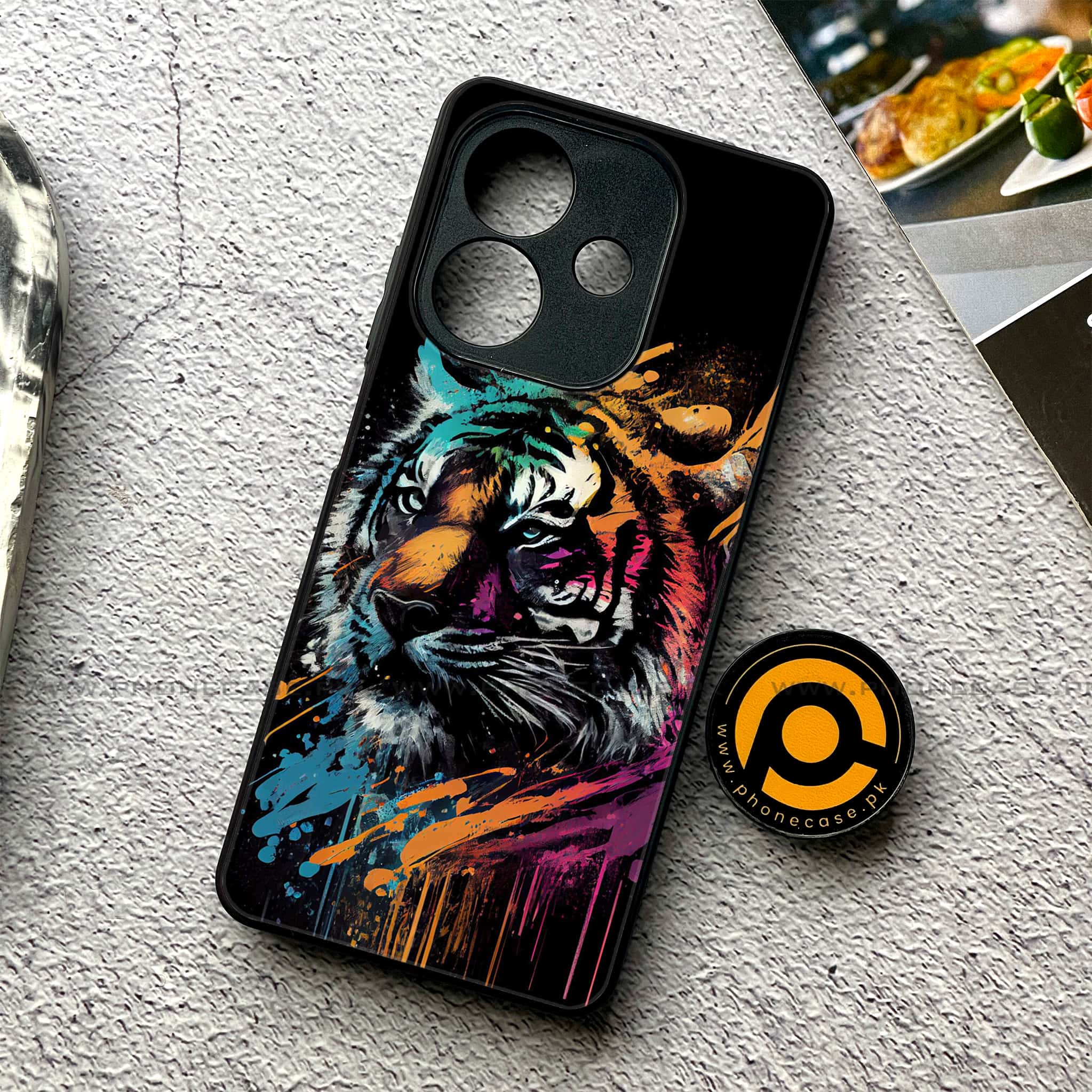 Oppo A5i - Tiger 2.0 Series - Premium Metal Printed soft Bumper shock Proof Case