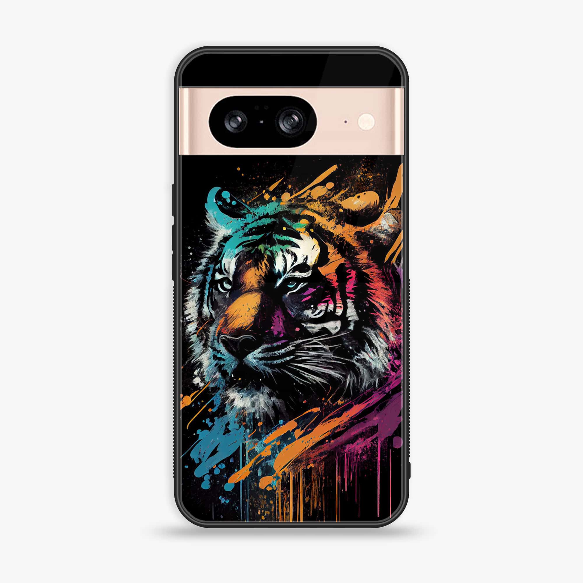 Google Pixel 8 - Tiger 2.0 Series - Premium Metal Printed soft Bumper Shock Proof Case