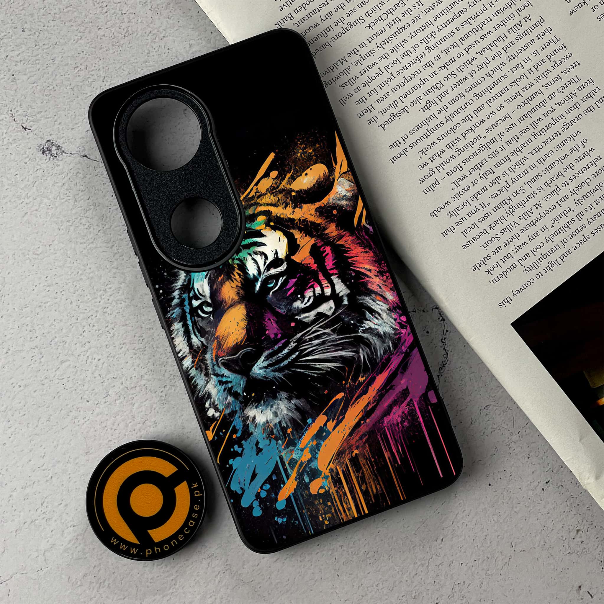 Vivo V50 -   Tiger 2.0 Series - Premium Metal Printed Soft Bumper Shockproof Case