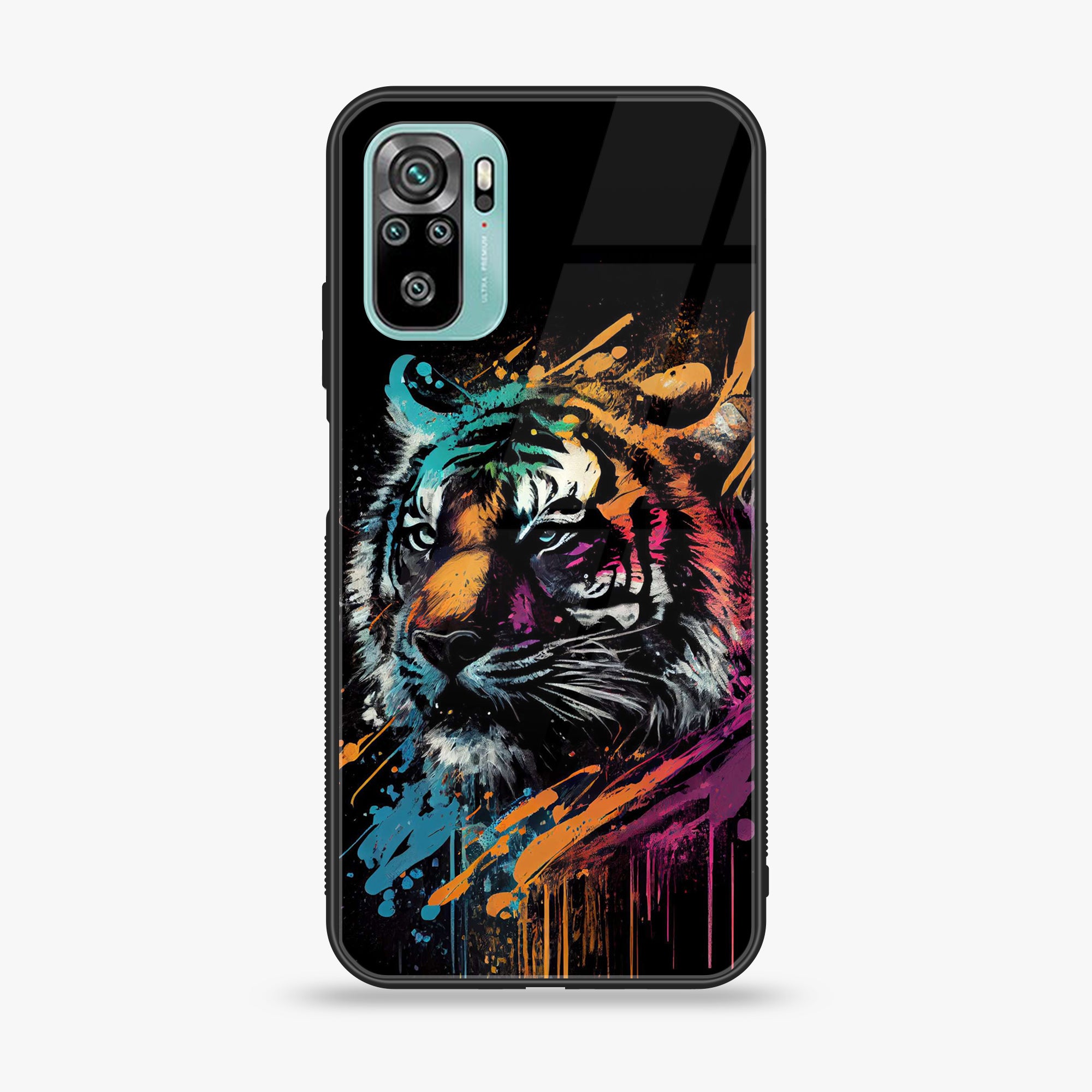 Redmi 10 - Tiger 2.0 Series - Premium Printed Glass soft Bumper shock Proof Case