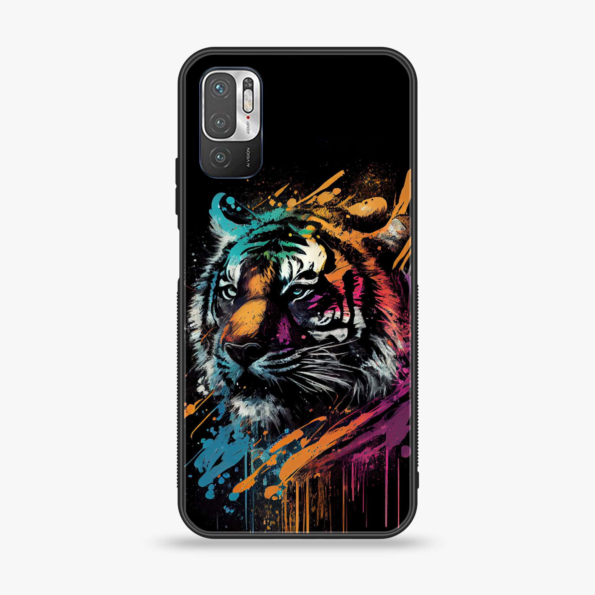 Xiaomi Redmi Note 10 5G - Tiger 2.0 Series - Premium Printed Glass soft Bumper shock Proof Case