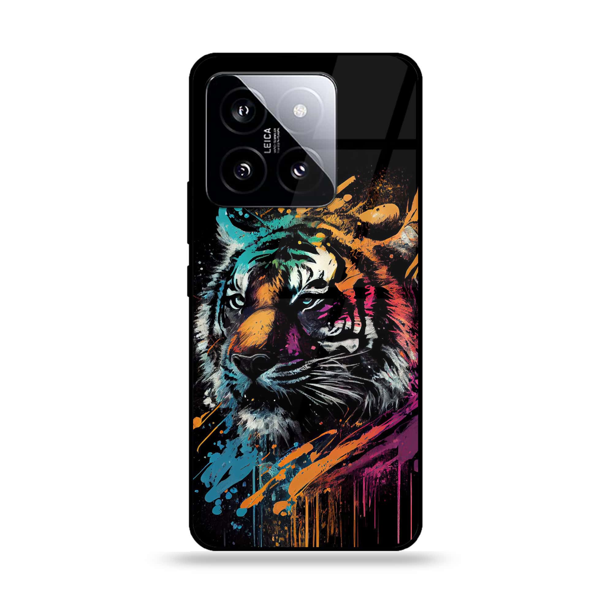 Xiaomi 14 - Tiger 2.0 Series - Premium Printed Glass soft Bumper shock Proof Case