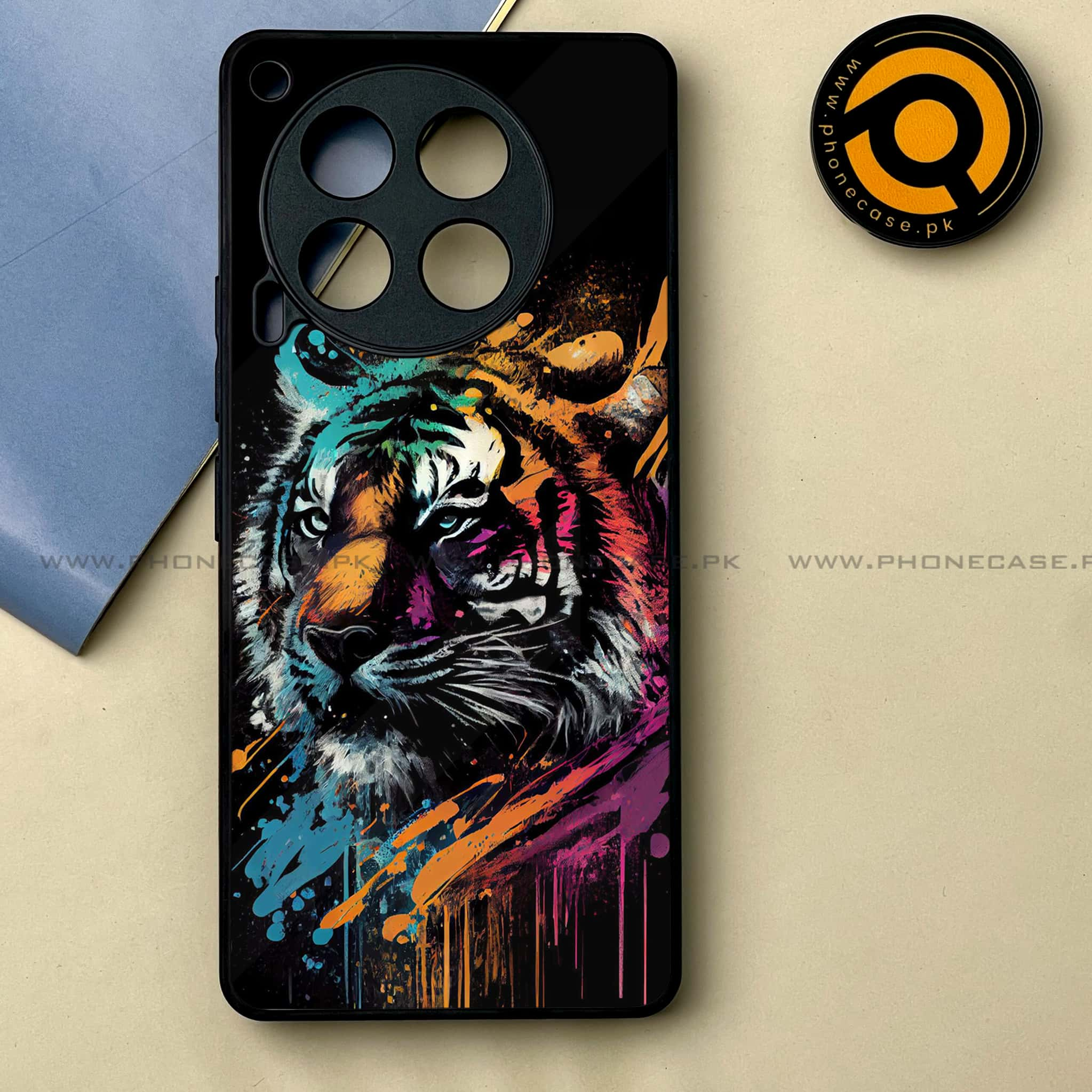 Tecno Camon 30 - Tiger 2.0 Series -  Premium Printed Metal soft Bumper shock Proof Case