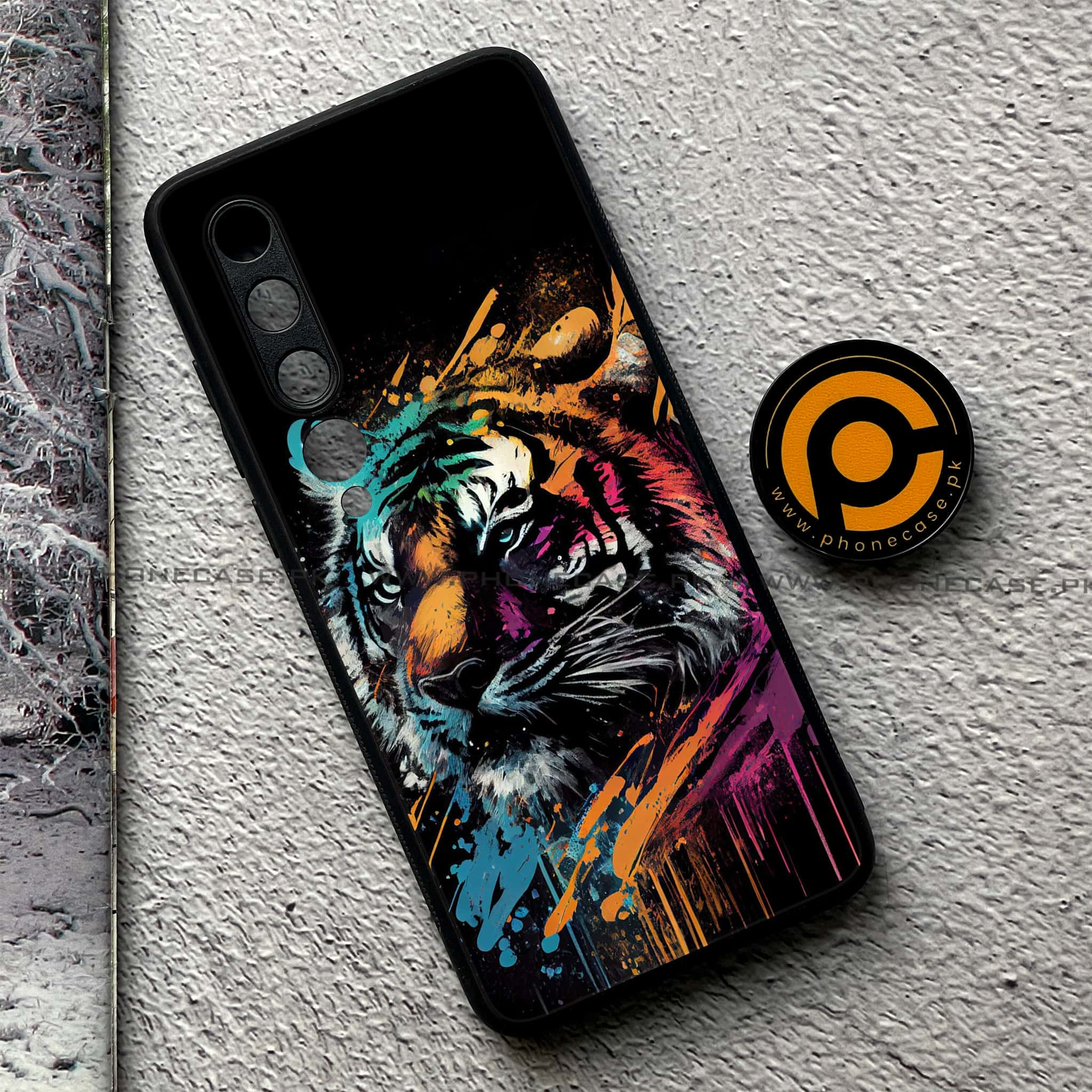 Xiaomi Mi 10 - Tiger 2.0 Series - Premium Printed Glass soft Bumper shock Proof Case