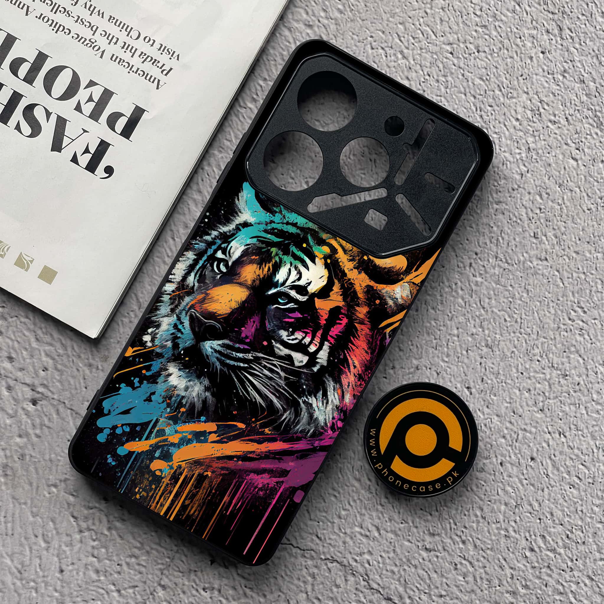 Tecno Pova 6 Neo - Tiger 2.0 Series - Premium Metal  Printed soft Bumper shock Proof Case