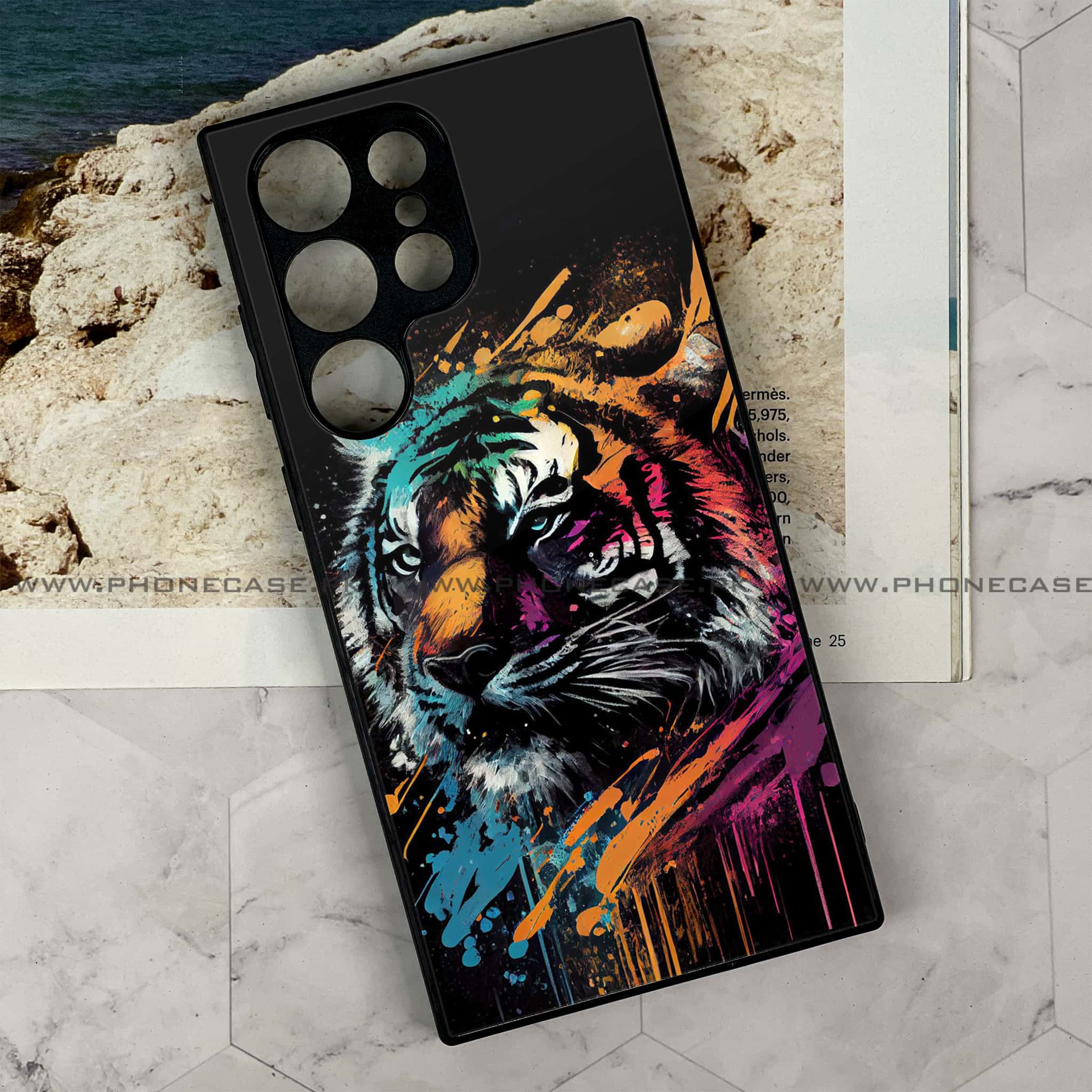 Samsung Galaxy S23 Ultra - Tiger 2.0 Series - Premium Metal Printed soft Bumper shock Proof Case