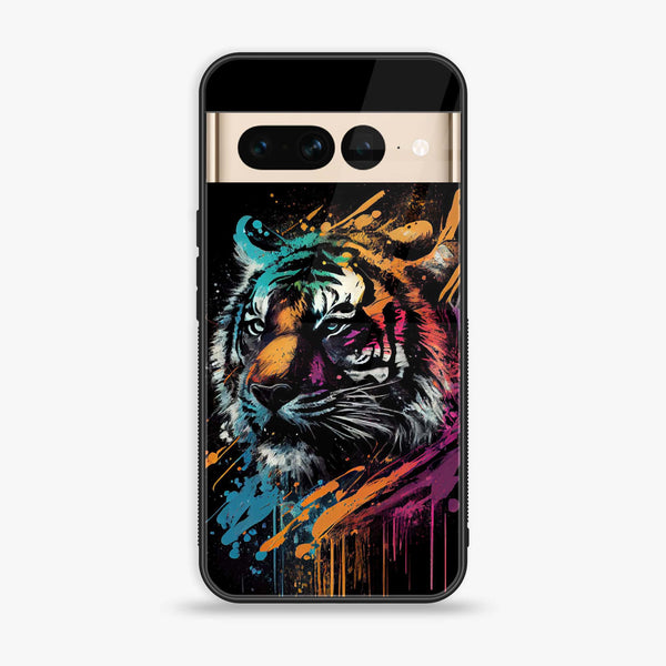 Google Pixel 7 Pro - Tiger Series 2.0 Design 9 - Premium Printed Glass soft Bumper shock Proof Case  CS-23600