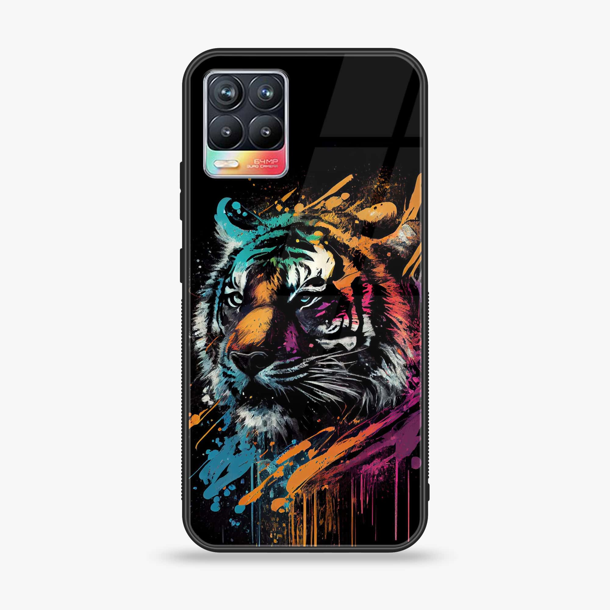 Realme 8 Pro - Tiger 2.0 Series - Premium Printed Glass soft Bumper shock Proof Case