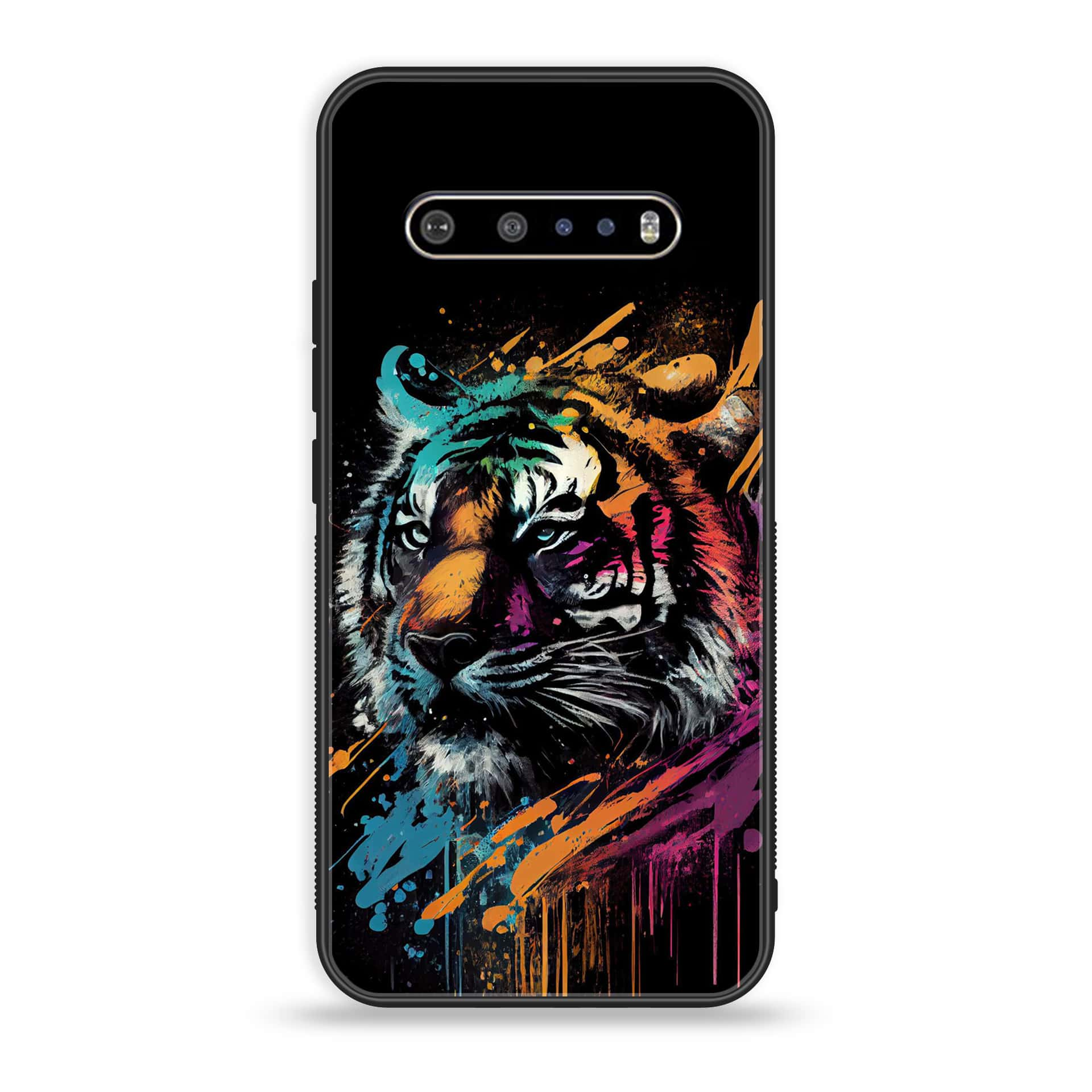 LG V60 Tiger 2.0 Series Premium Printed Glass soft Bumper shock Proof Case