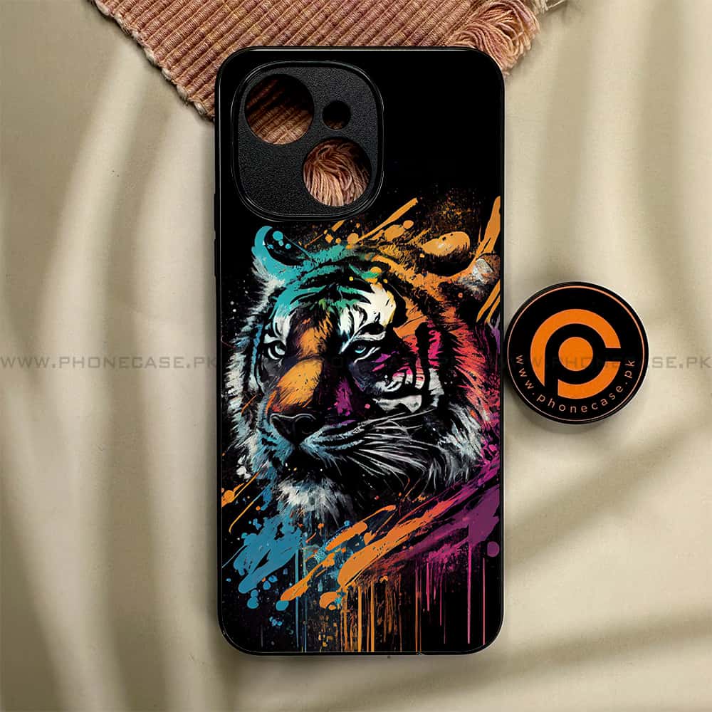 Tecno Spark 40C - Tiger 2.0 Series - Premium Metal Printed soft Bumper shock Proof Case