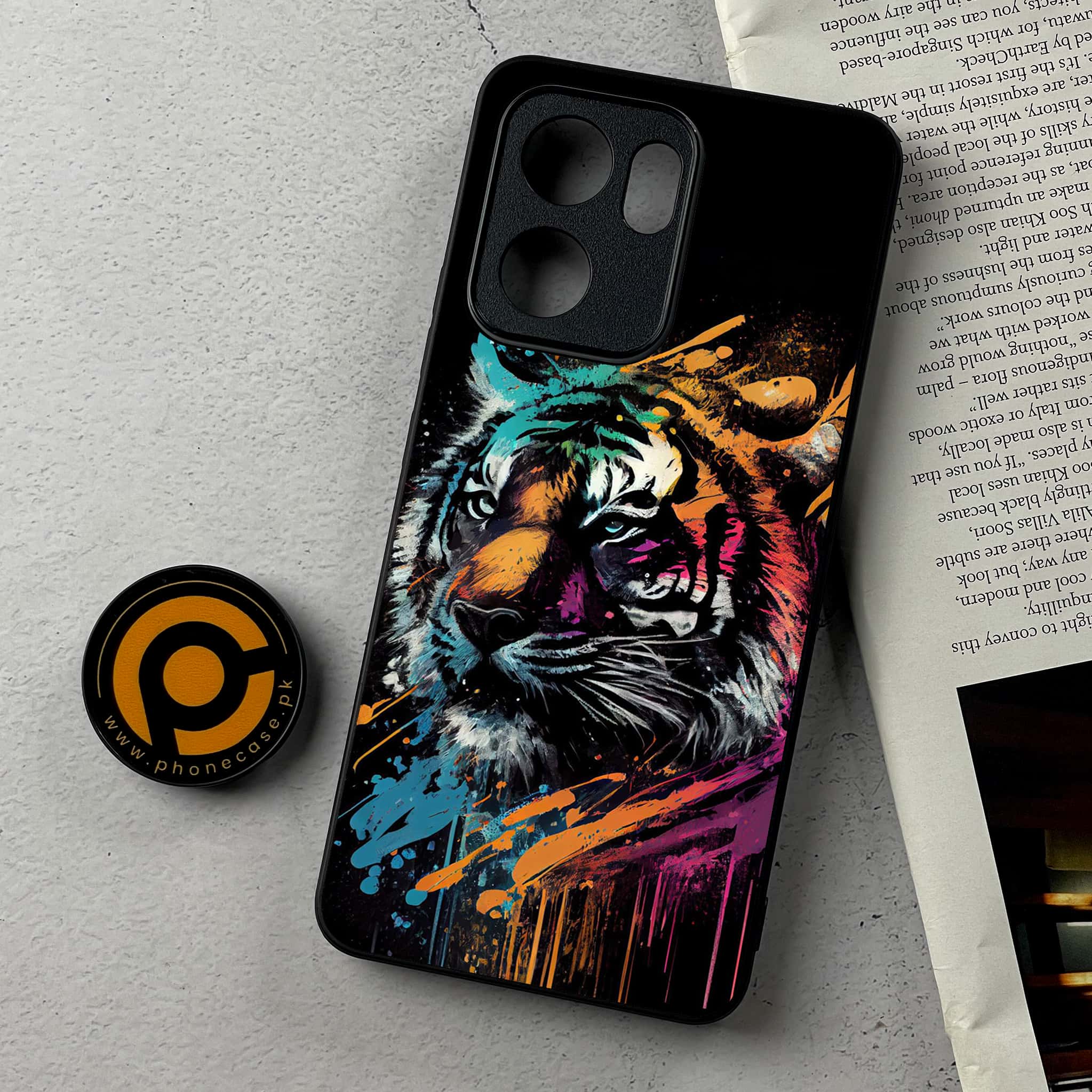 Oppo Reno 13F - Tiger 2.0 Series - Premium Metal Printed Soft Bumper Shockproof Case