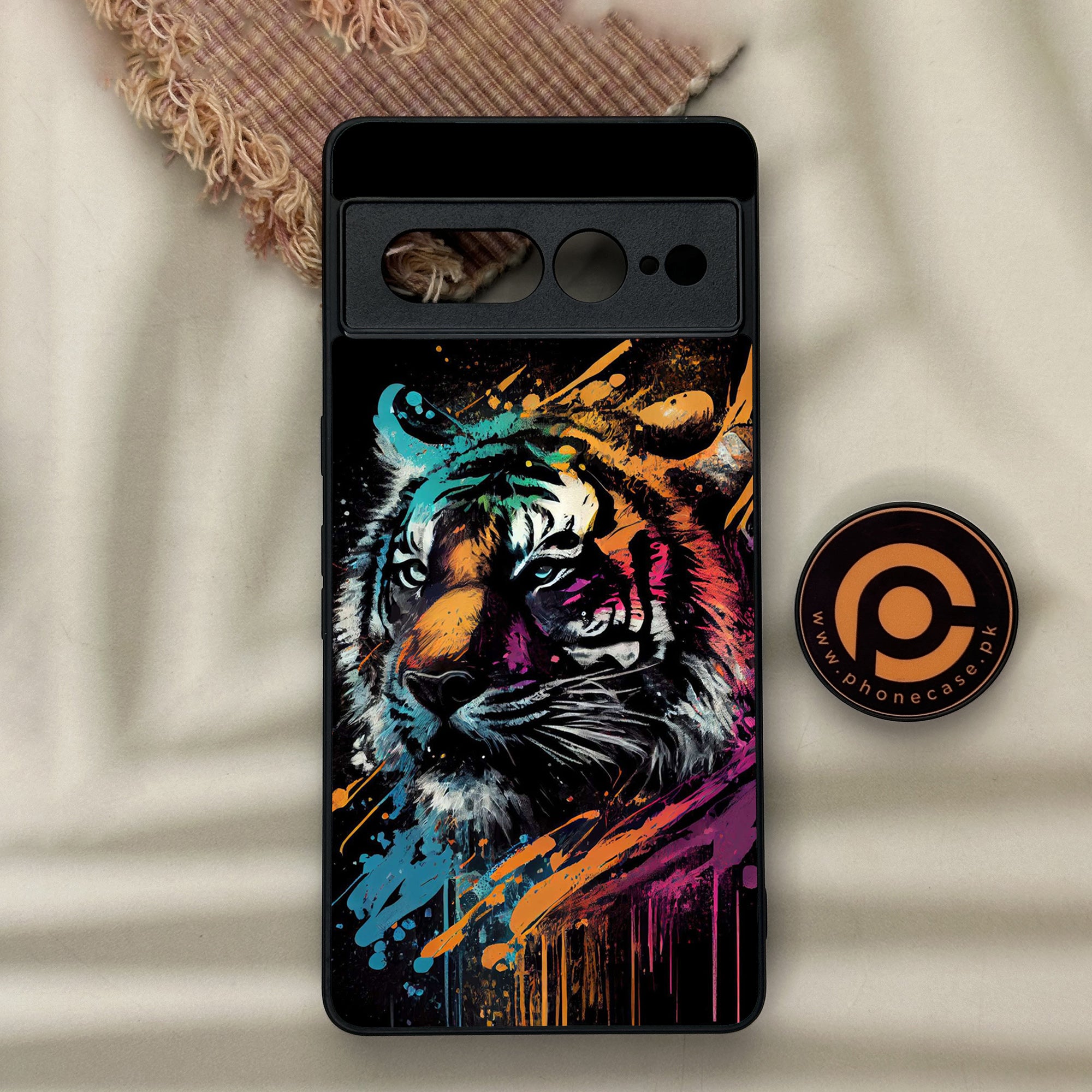 Google Pixel 7 Pro - Tiger Series 2.0 - Premium Metal Printed soft Bumper Shock Proof Case