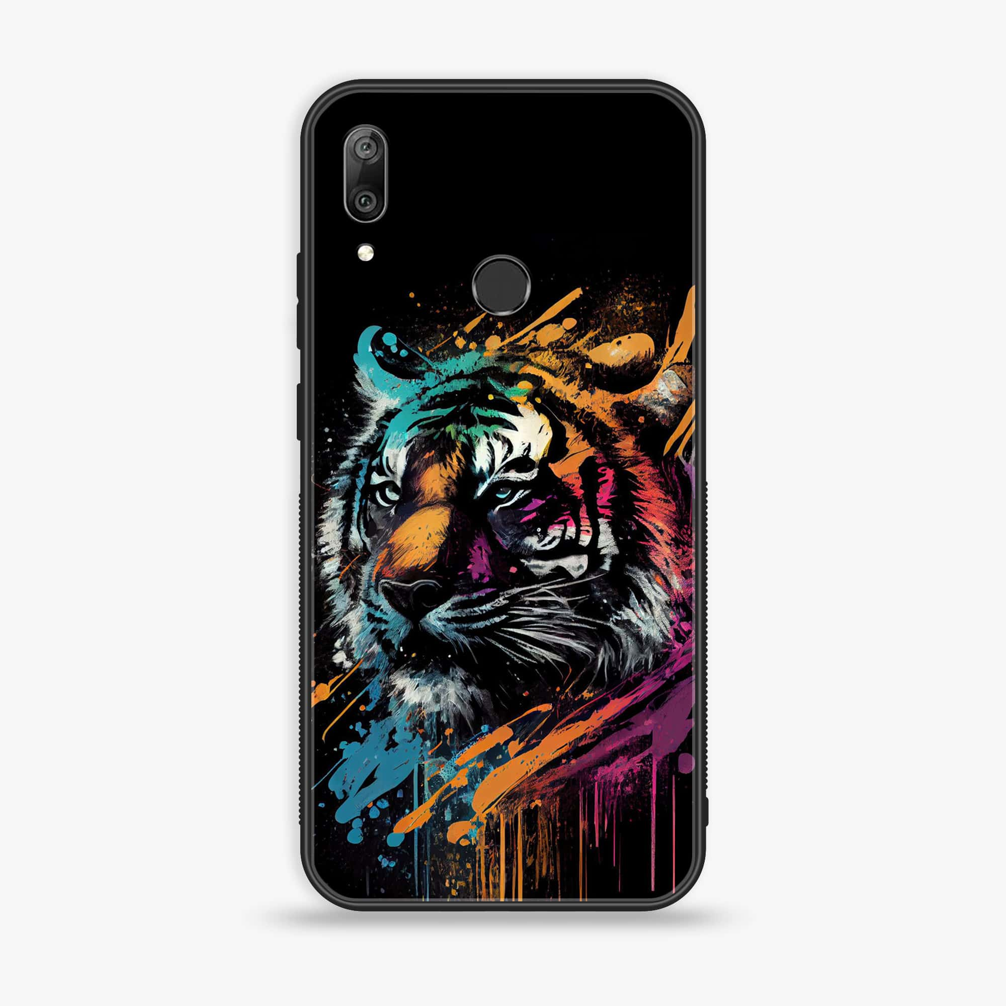 Huawei Y7 Prime (2019) - Tiger 2.0 Series - Premium Printed Glass soft Bumper shock Proof Case