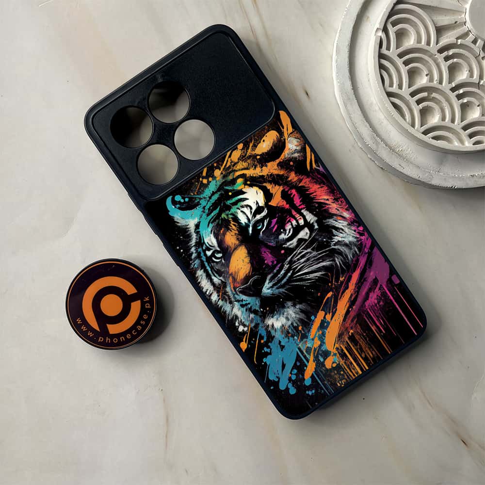 Xiaomi Poco F6 Pro - Tiger 2.0 Series - Premium Metal Printed soft Bumper shock Proof Case