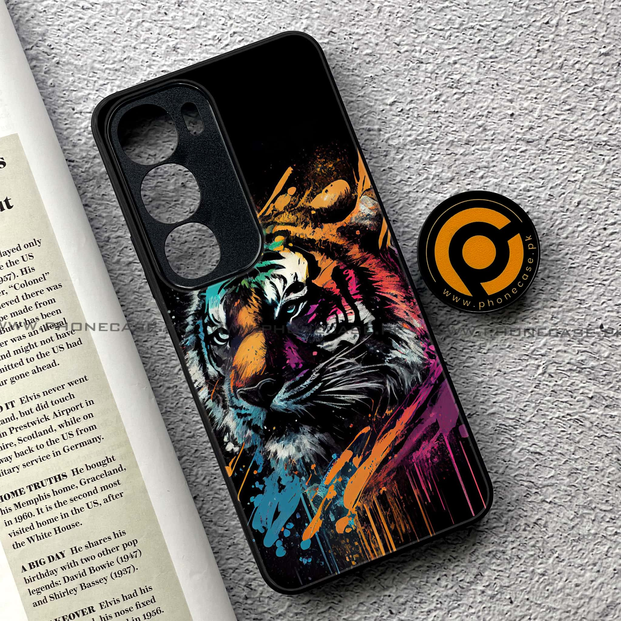 Vivo Y19s - Tiger 2.0 Series - Premium Printed Glass soft Bumper shock Proof Case