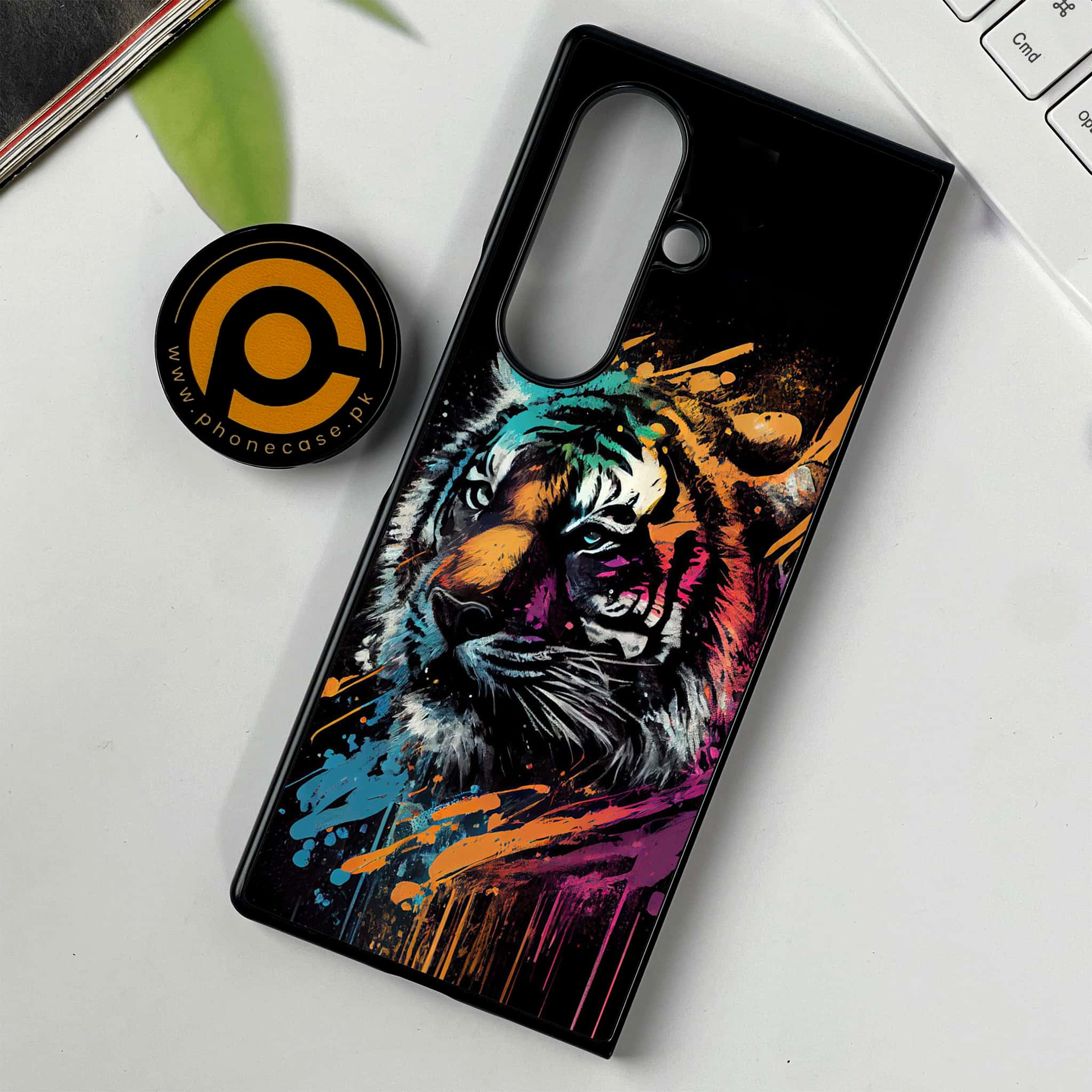 Samsung Galaxy Z Fold 7 - Tiger 2.0 Series - Premium Metal Printed soft Bumper shock Proof Case